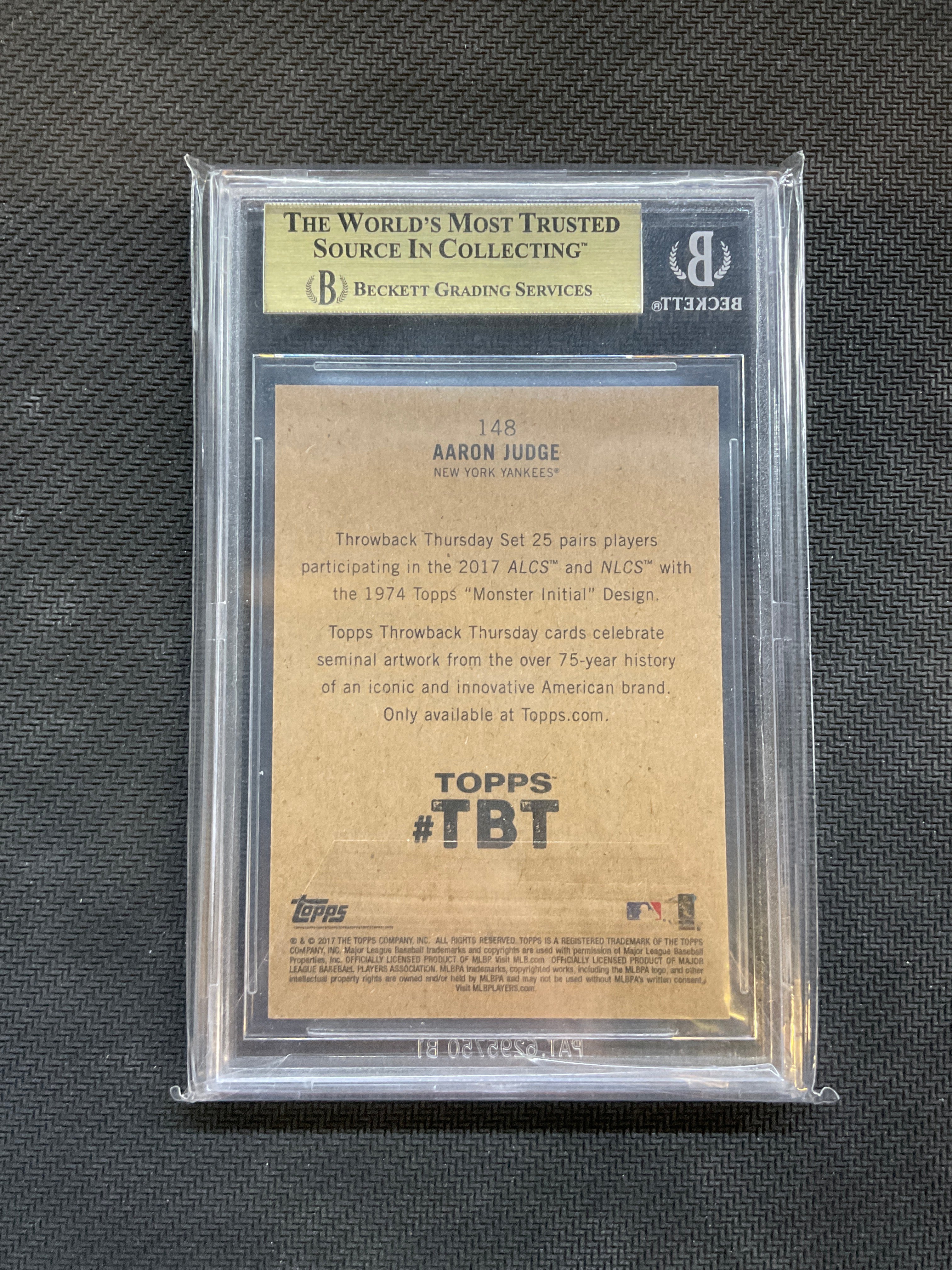 2017 Topps Throwback Thursday Aaron Judge Rookie Monster BGS 9.5 Yankees