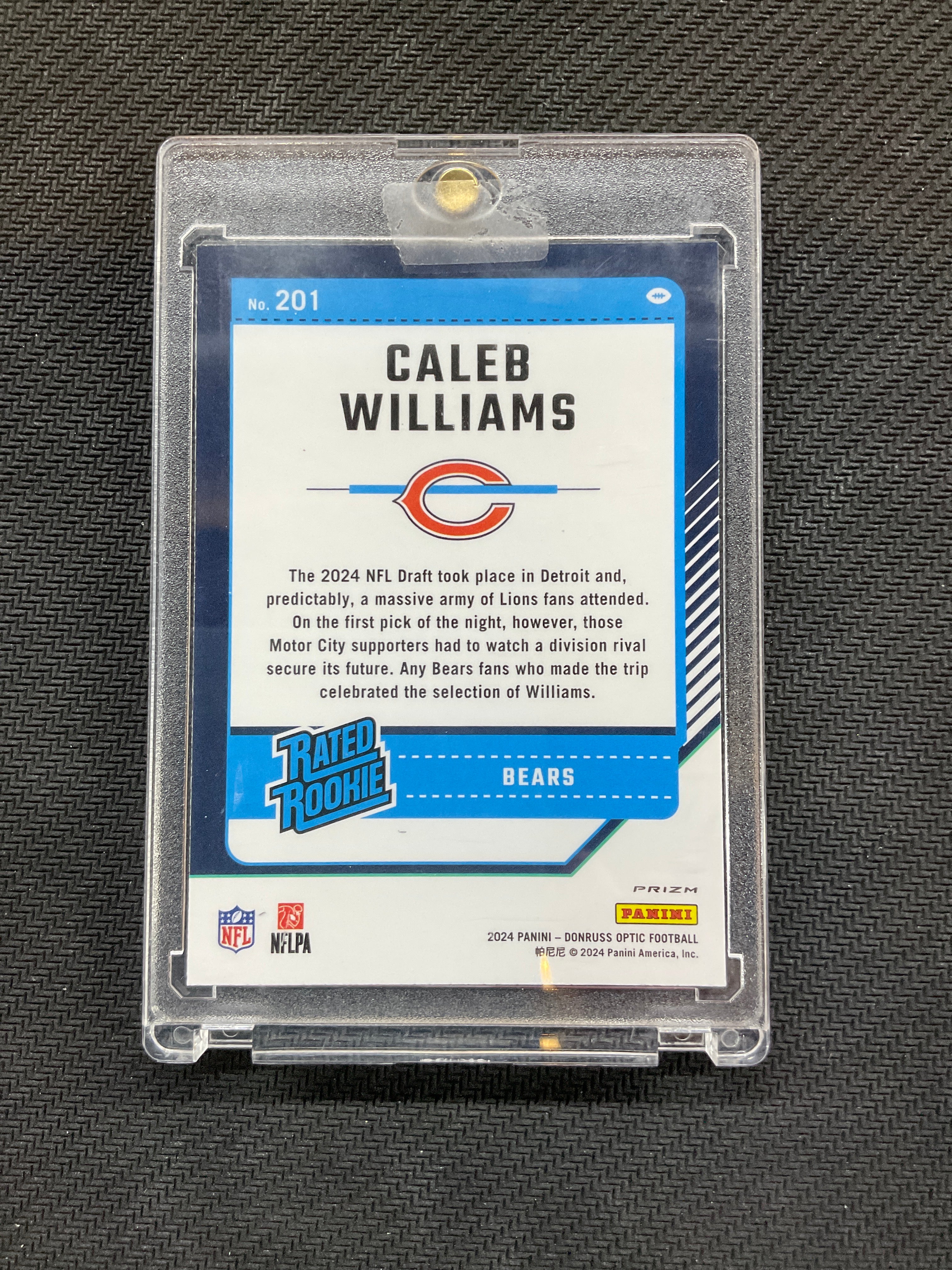 2024 Donruss Optic Caleb Williams Purple Shock Rookie #201