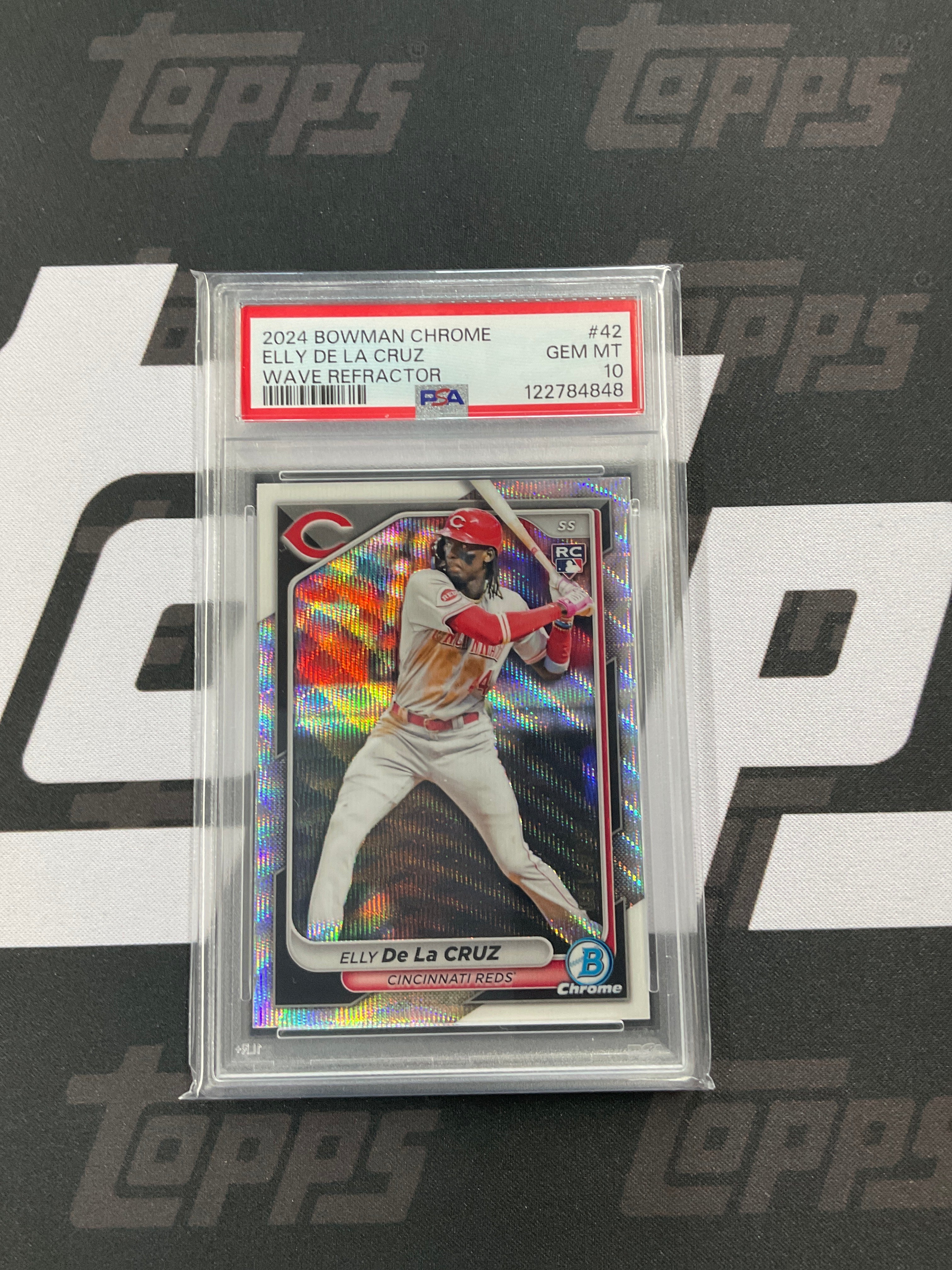 2024 Bowman Chrome Elly De La Cruz Wave /100 PSA 10 Reds