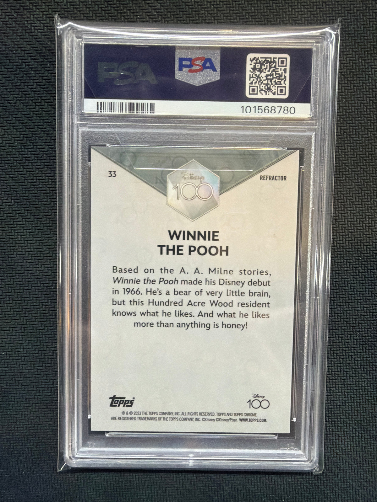 2023 Topps Chrome Disney 100 Winnie The Pooh Refractor PSA 10 780