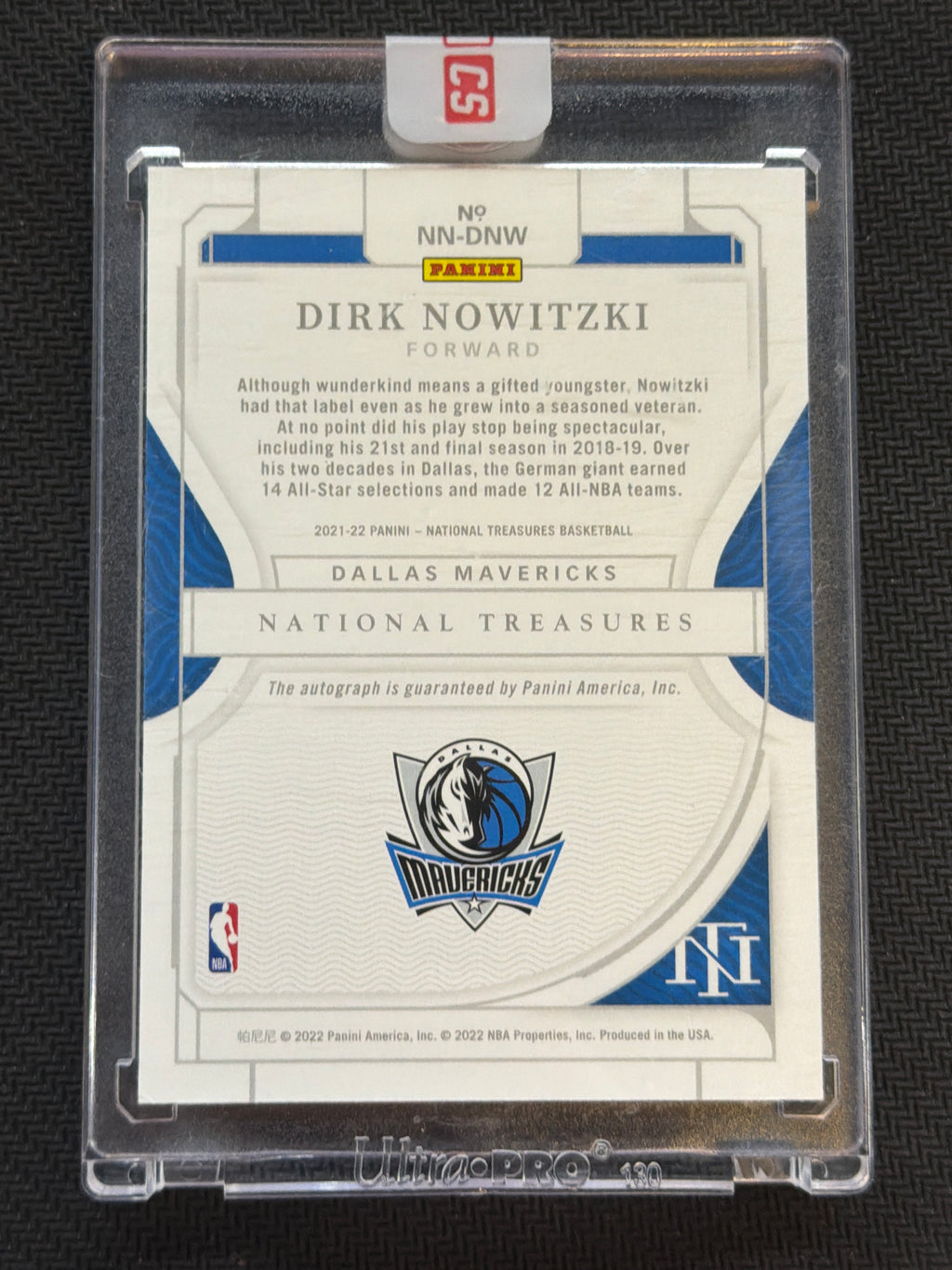 2022 National Treasures Dirk Nowitzki Notable Nicknames Auto /25 Mavs
