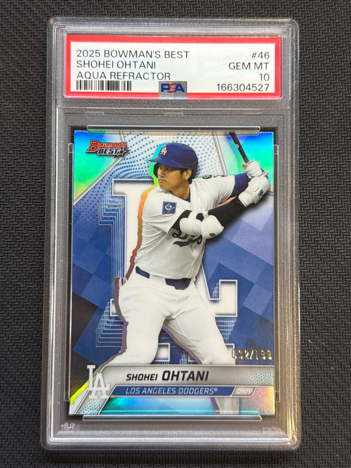 2025 Bowman's Best Shohei Ohtani Aqua /199 PSA 10 Dodgers 527