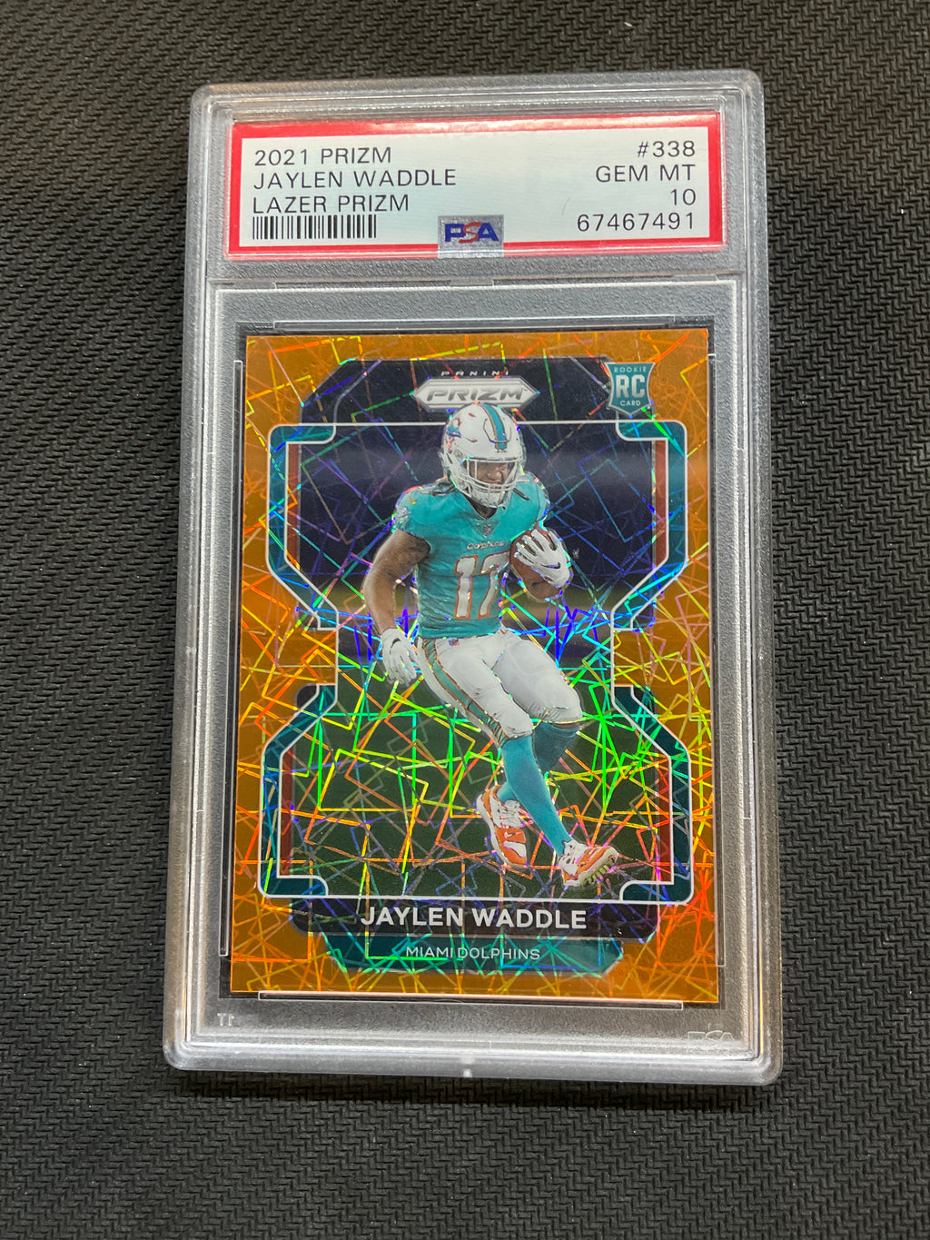 2021 Prizm Jaylen Waddle Lazer Prizm PSA 10 Dolphins