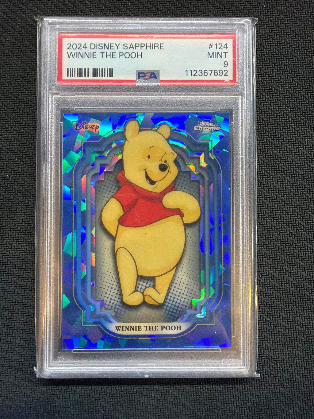 2024 Topps Chrome Disney Sapphire Winnie The Pooh #124 PSA 9