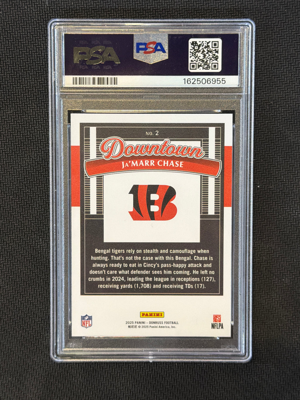 2025 Donruss Ja'Marr Chase Downtown Horizontal PSA 10 Bengals