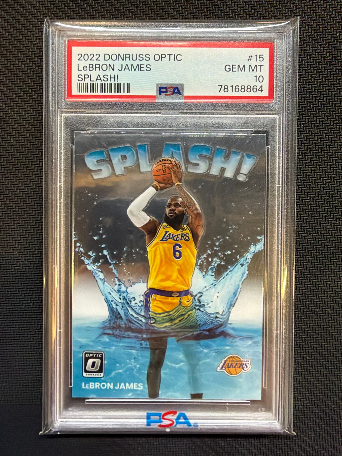 2022-23 Donruss Optic LeBron James Splash! PSA 10 Lakers
