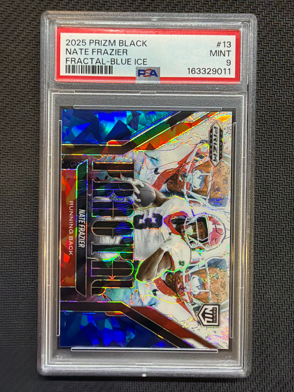 2025 Prizm Black Nate Frazier Fractal Blue Ice /125 #13 PSA 9 Georgia