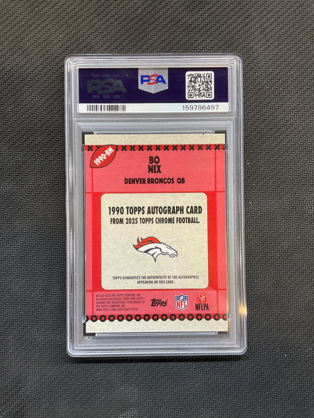 2025 Topps Chrome Bo Nix 90 Auto Orange /25 PSA 8 Broncos