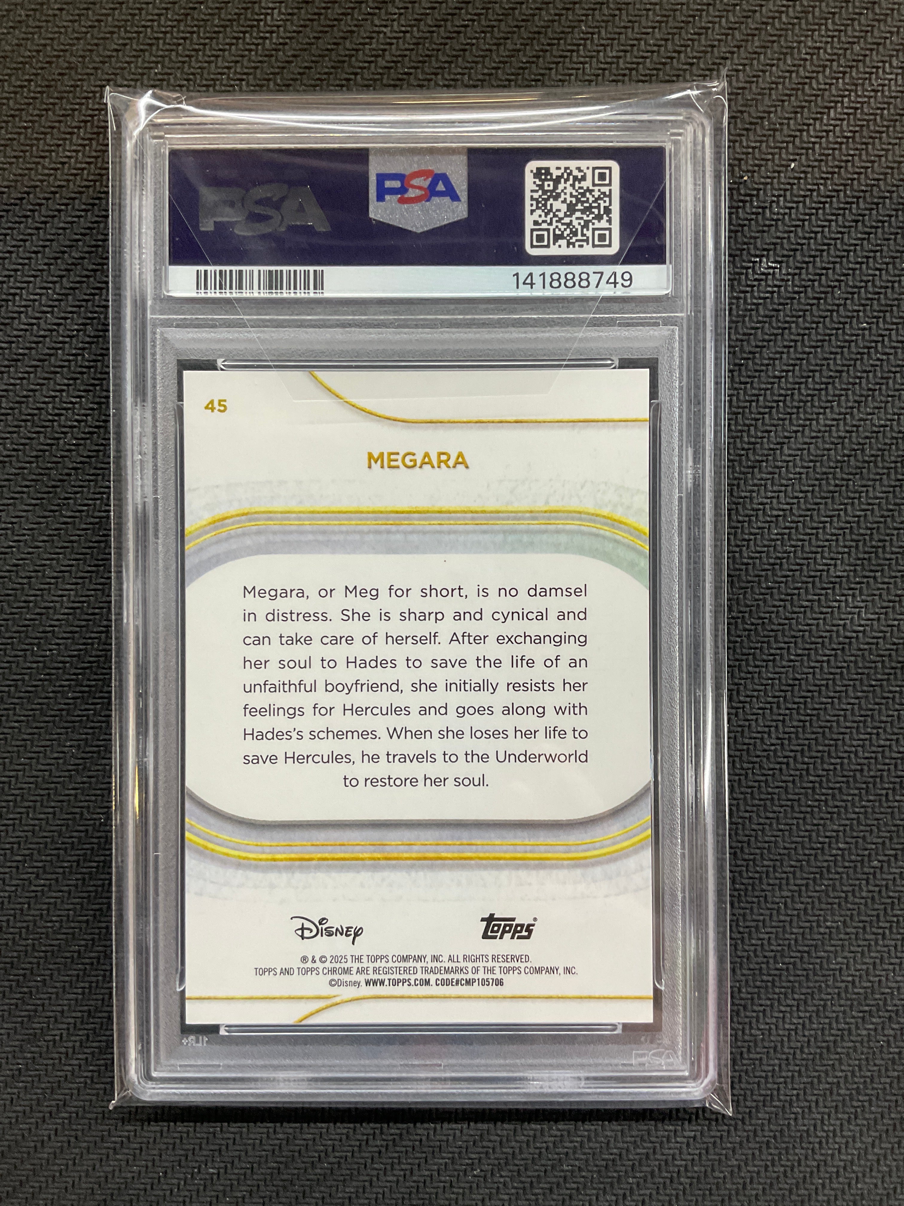 2025 Topps Chrome Disney Megara Pink /250 PSA 9 749