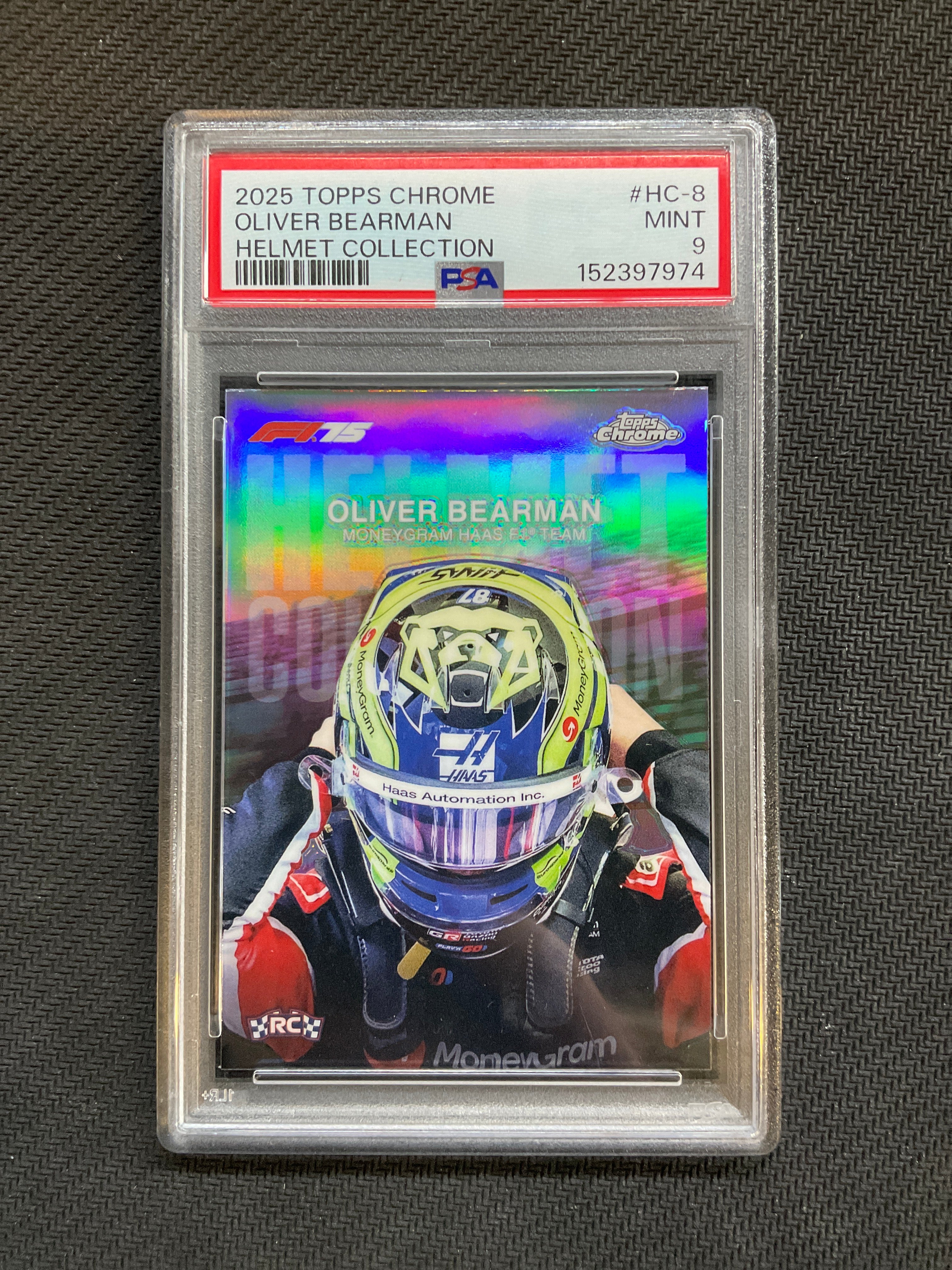 2025 Topps Chrome F1 Oliver Bearman Helmet Collection PSA 9 974