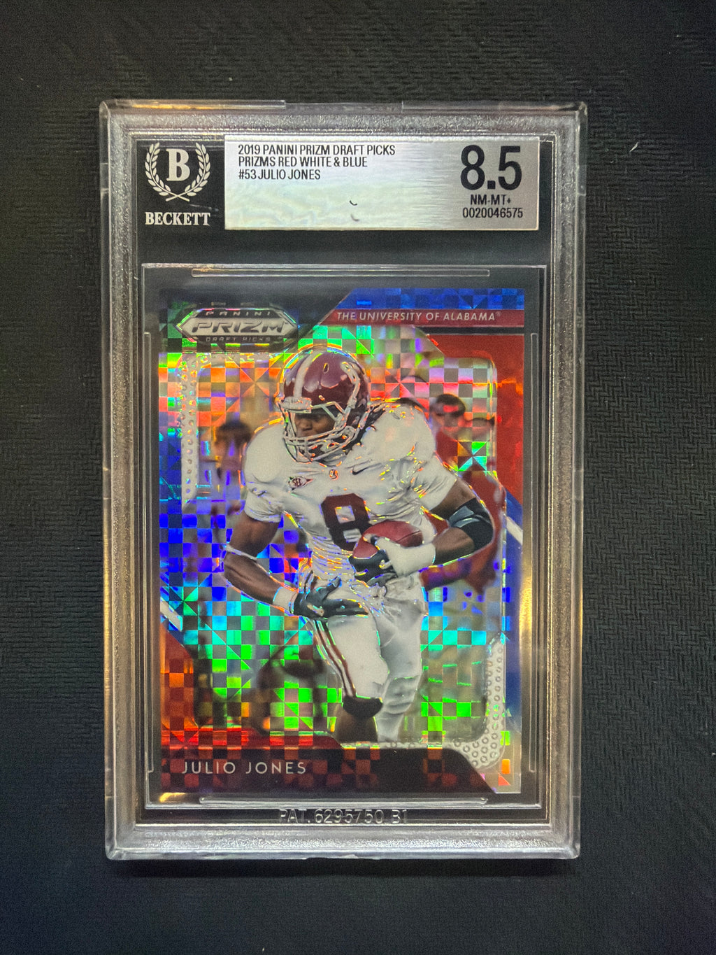 2019 Prizm Draft Picks Julio Jones Red White Blue /99 BGS 8.5 Alabama