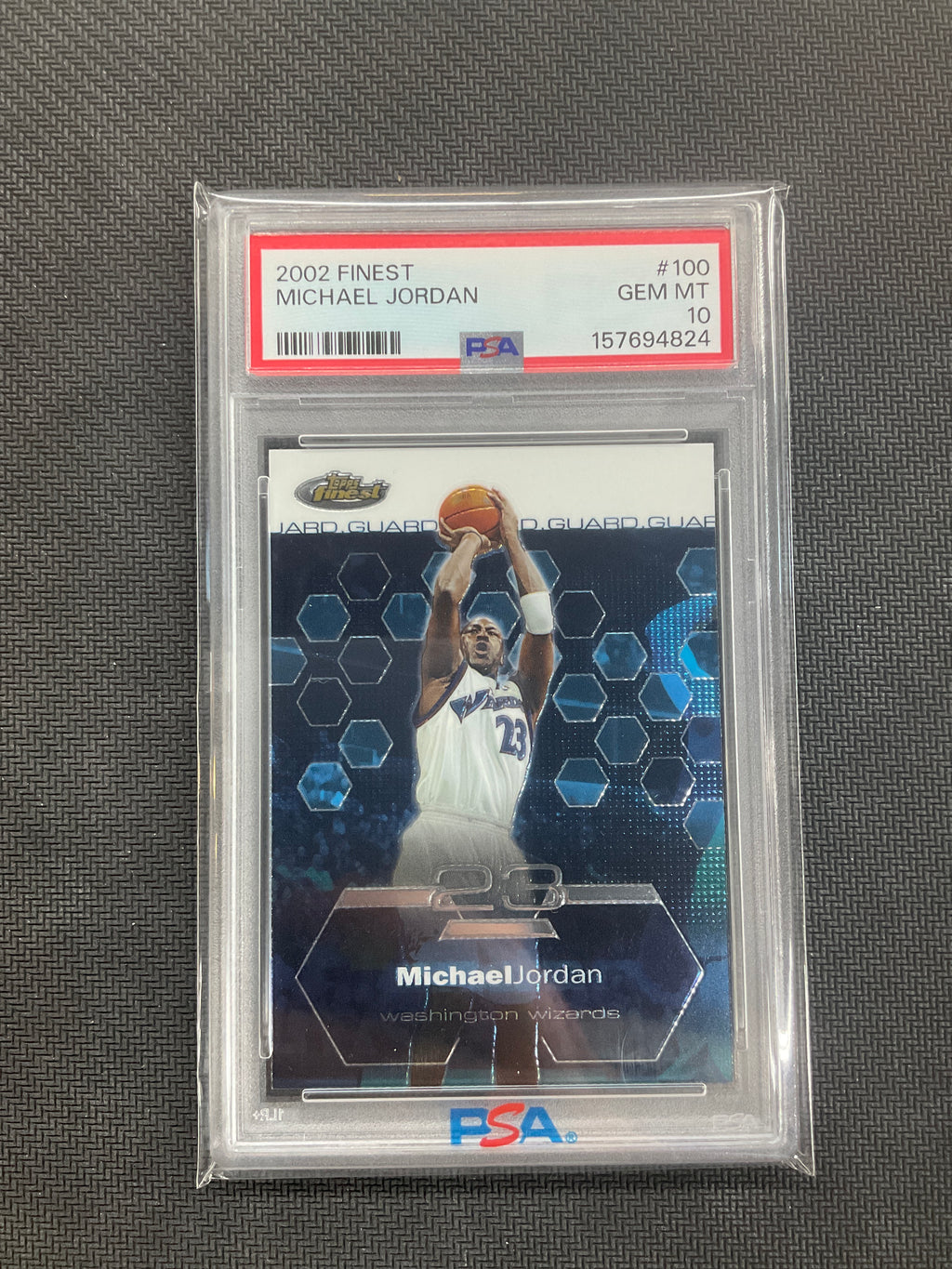 2002 Topps Finest Michael Jordan #100 PSA 10 Wizrads