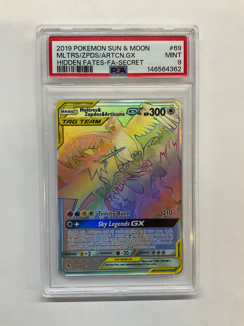 2019 Pokemon Sun & Moon Moltres Zapdos Articuno #69 PSA 9