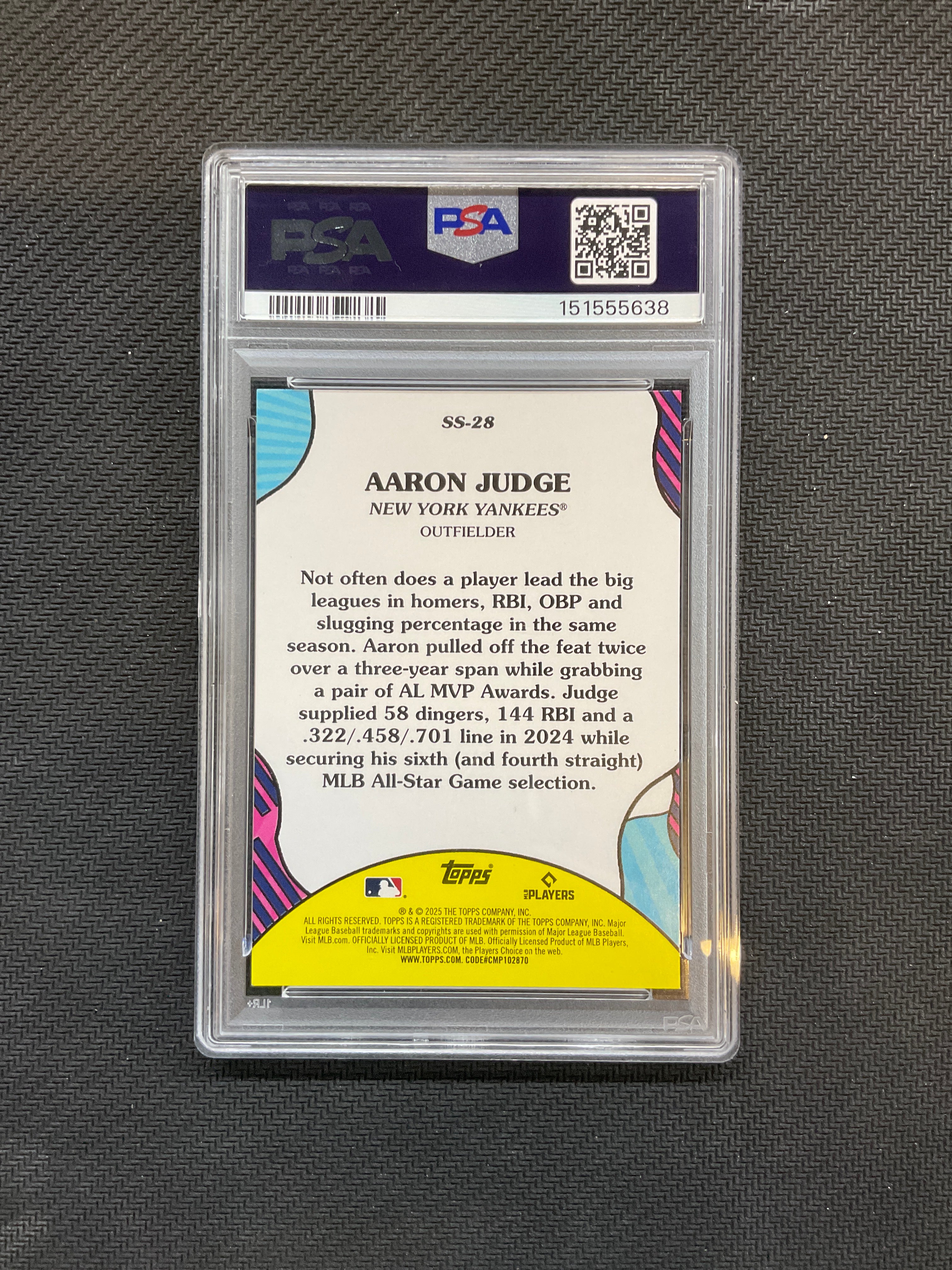 2025 Topps Aaron Judge Summer Superstars PSA 9 638 Yankees