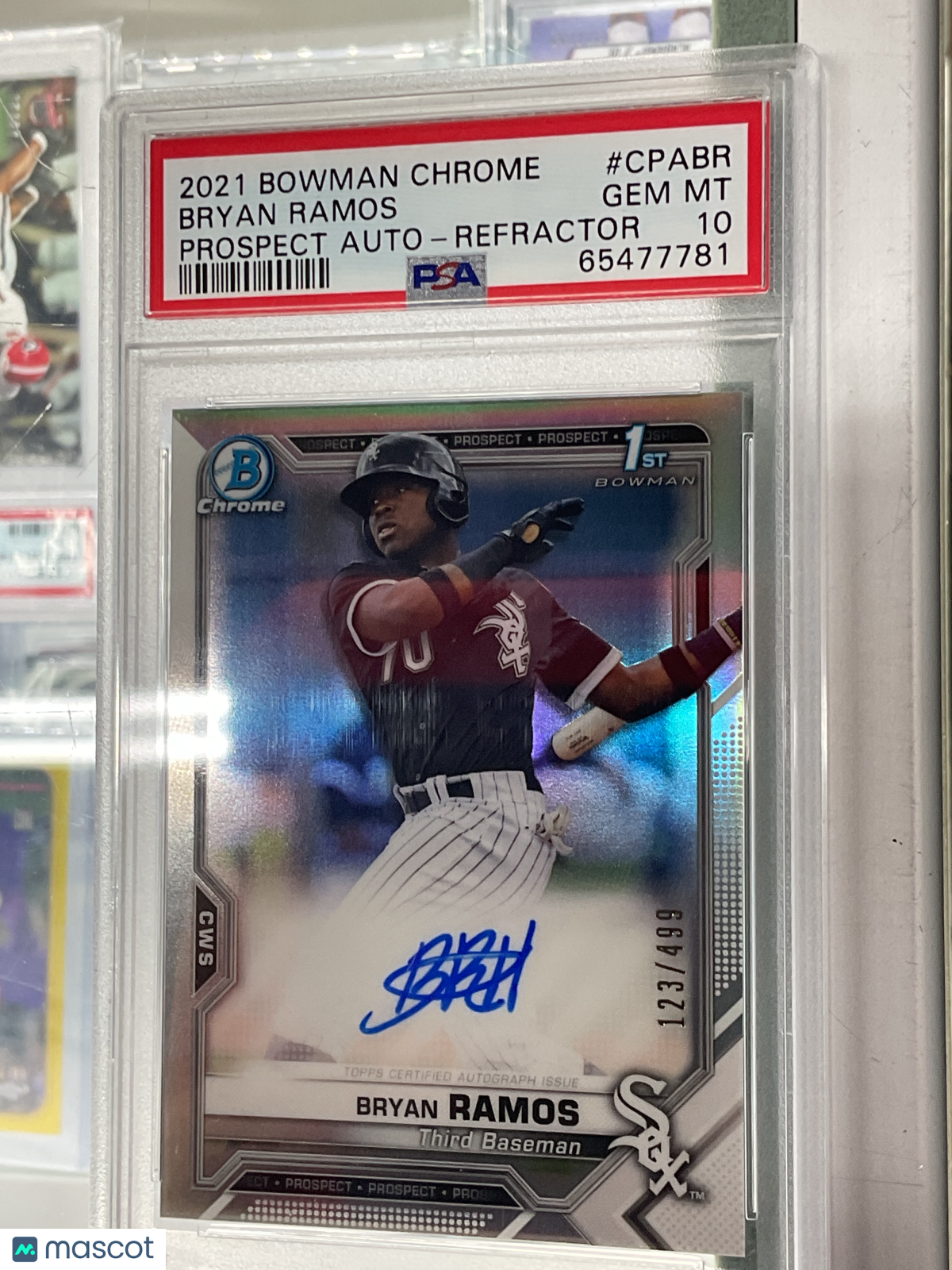 2021 Bowman Chrome Prospect Autographs Bryan Ramos Refractor #CPABR PSA 10