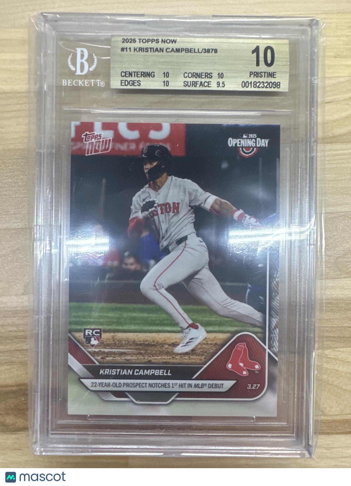 2025 Topps Now #11 Kristian Campbell BGS 10