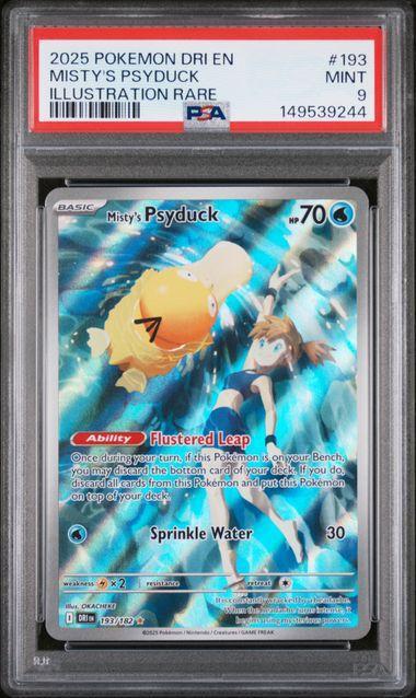 2025 Pokemon Destined Rivals Misty's Psyduck 193 PSA 9