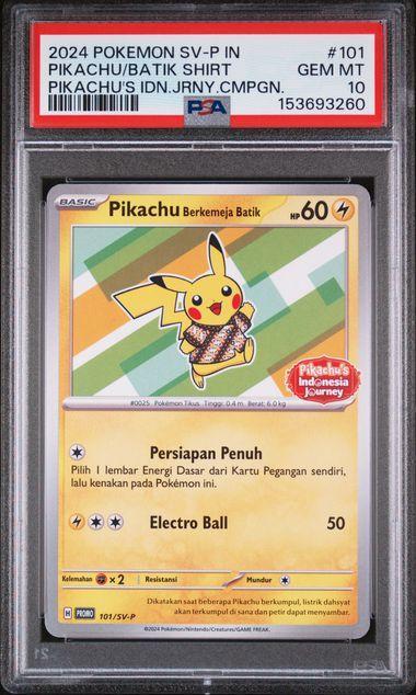 2024 Pokemon Pikachu Batik Shirt 101 Promo PSA 10