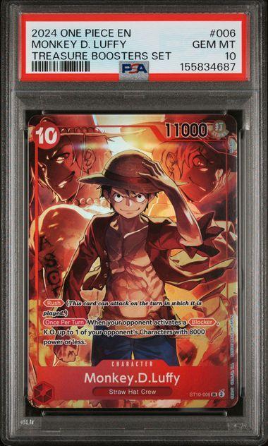 2024 One Piece Treasure Boosters Set Monkey D Luffy 006 PSA 10 687