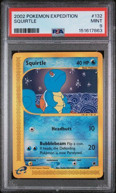2002 Pokemon Expedition Squirtle 132 PSA 9