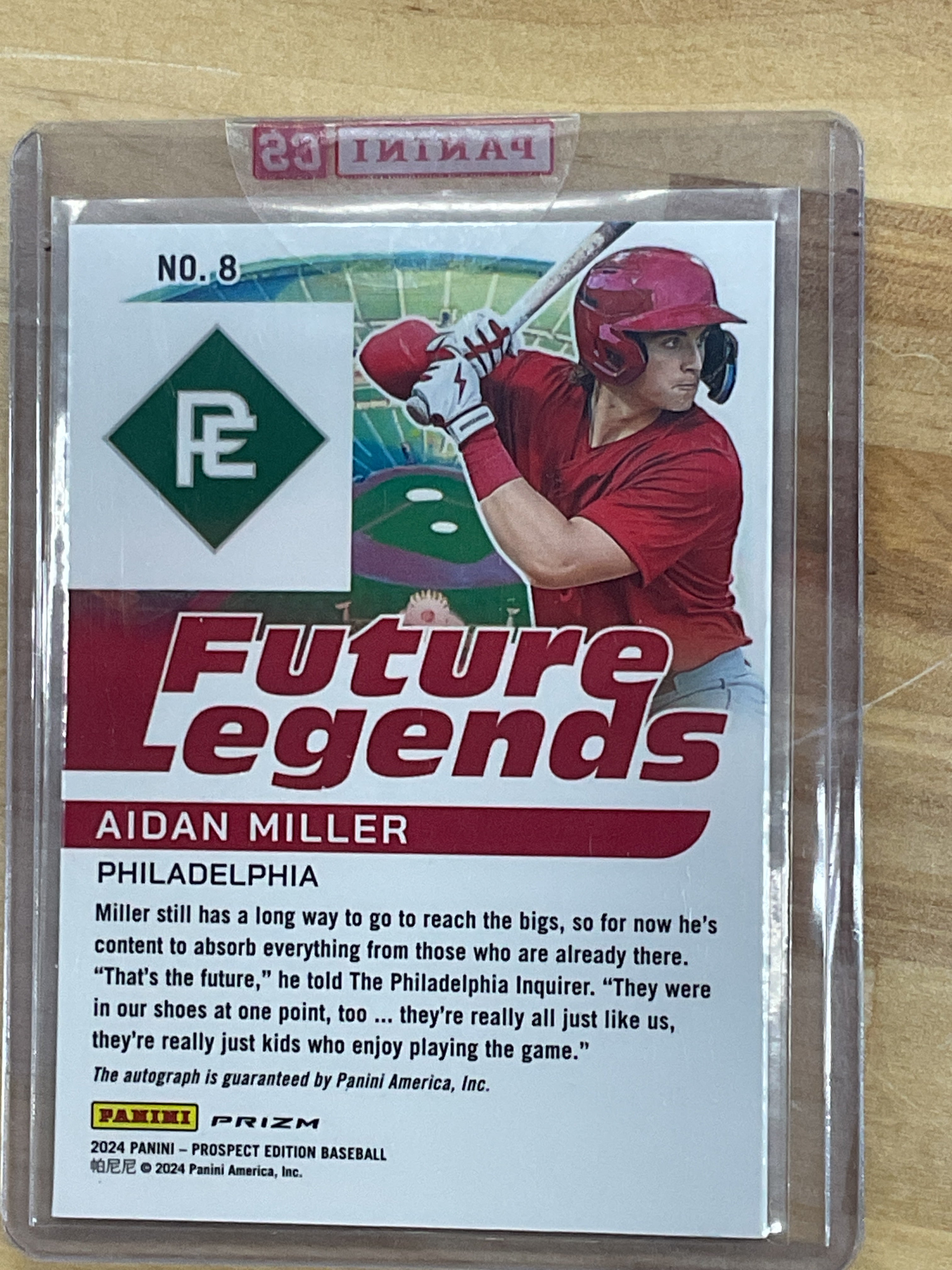 2024 Panini Prospect Aidan Miller Rookie Auto Future Legends Green