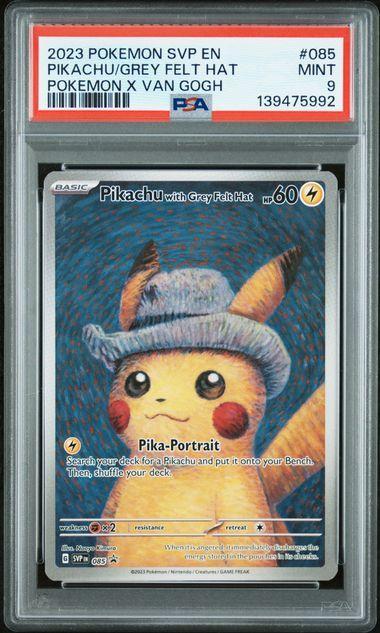 2023 Pokemon Van Gogh Pikachu with Grey Felt Hat 085 PSA 9