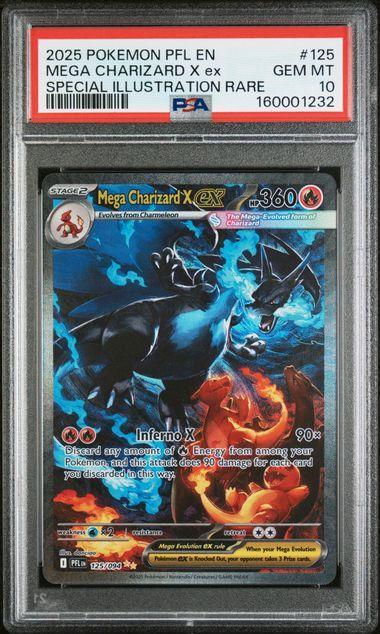 2025 Pokemon Phantasmal Flames Mega Charizard X ex 125 PSA 10 232