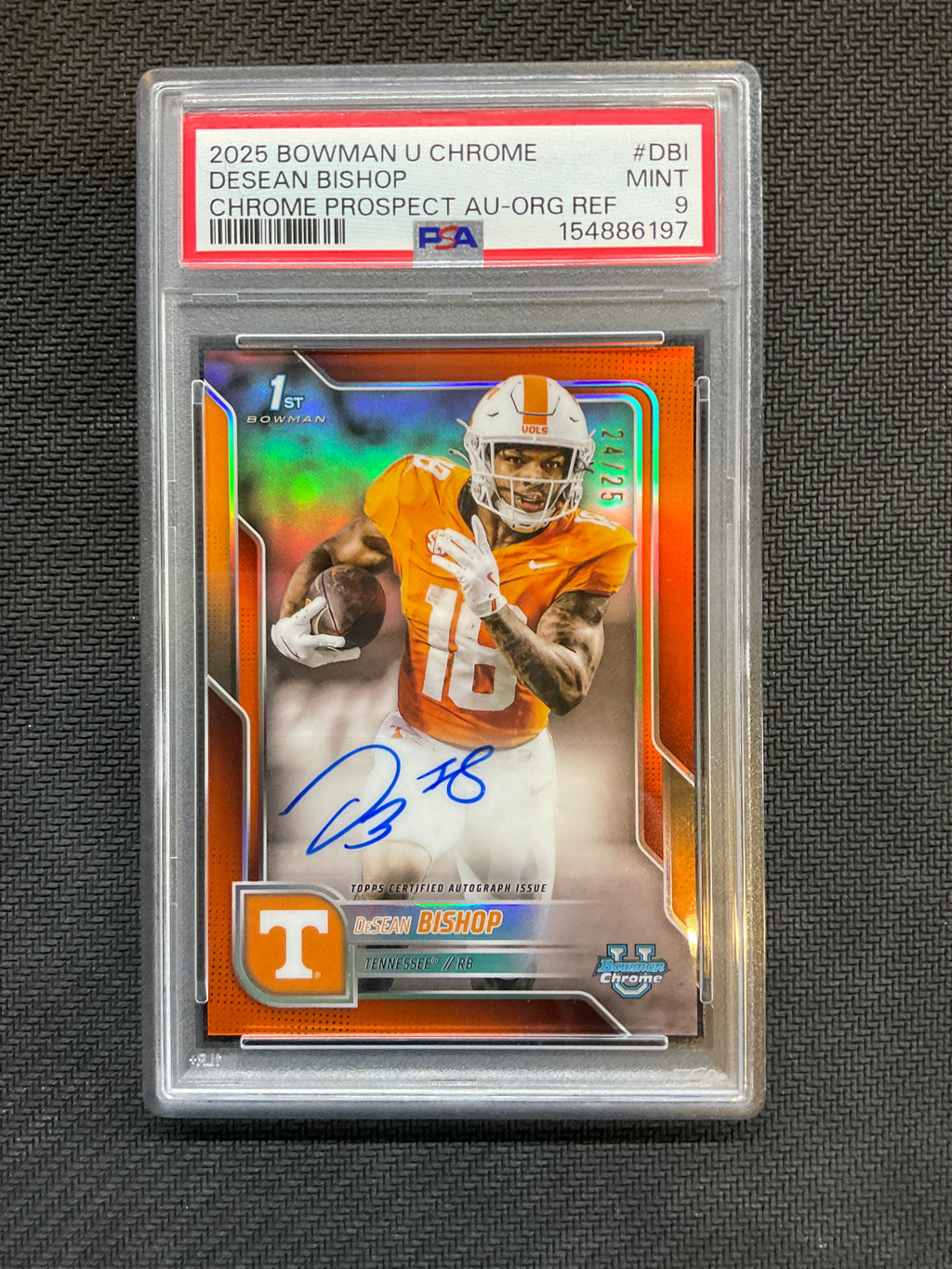 2025 Bowman U Chrome Desean Bishop Orange Auto /25 PSA 9