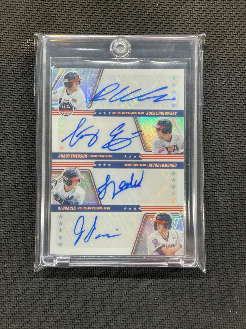 2026 Panini USA Stars & Stripes Quad Auto Cholowsky Emerson Lombard Gracia