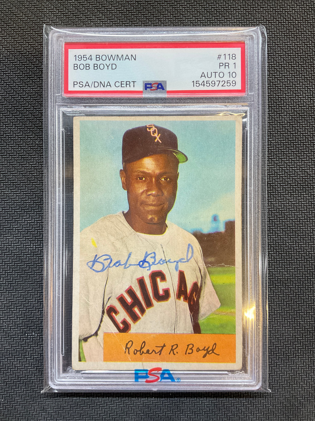 1954 Bowman Bob Boyd #118 PSA 1 Auto 10 259