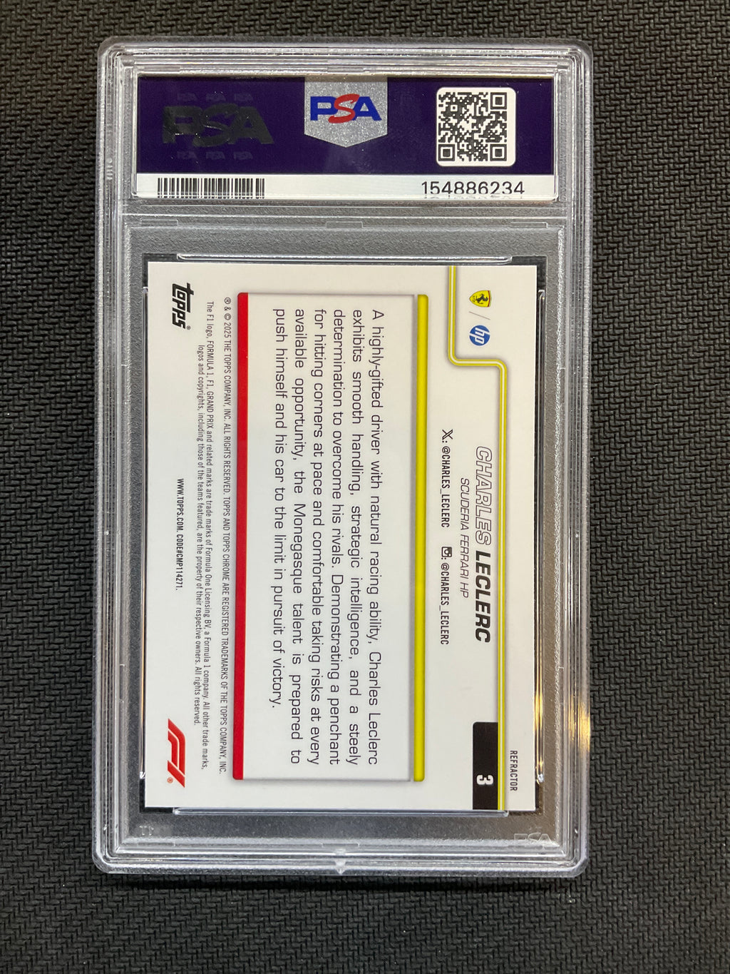 2025 Topps Chrome F1 Charles Leclerc Refractor PSA 9