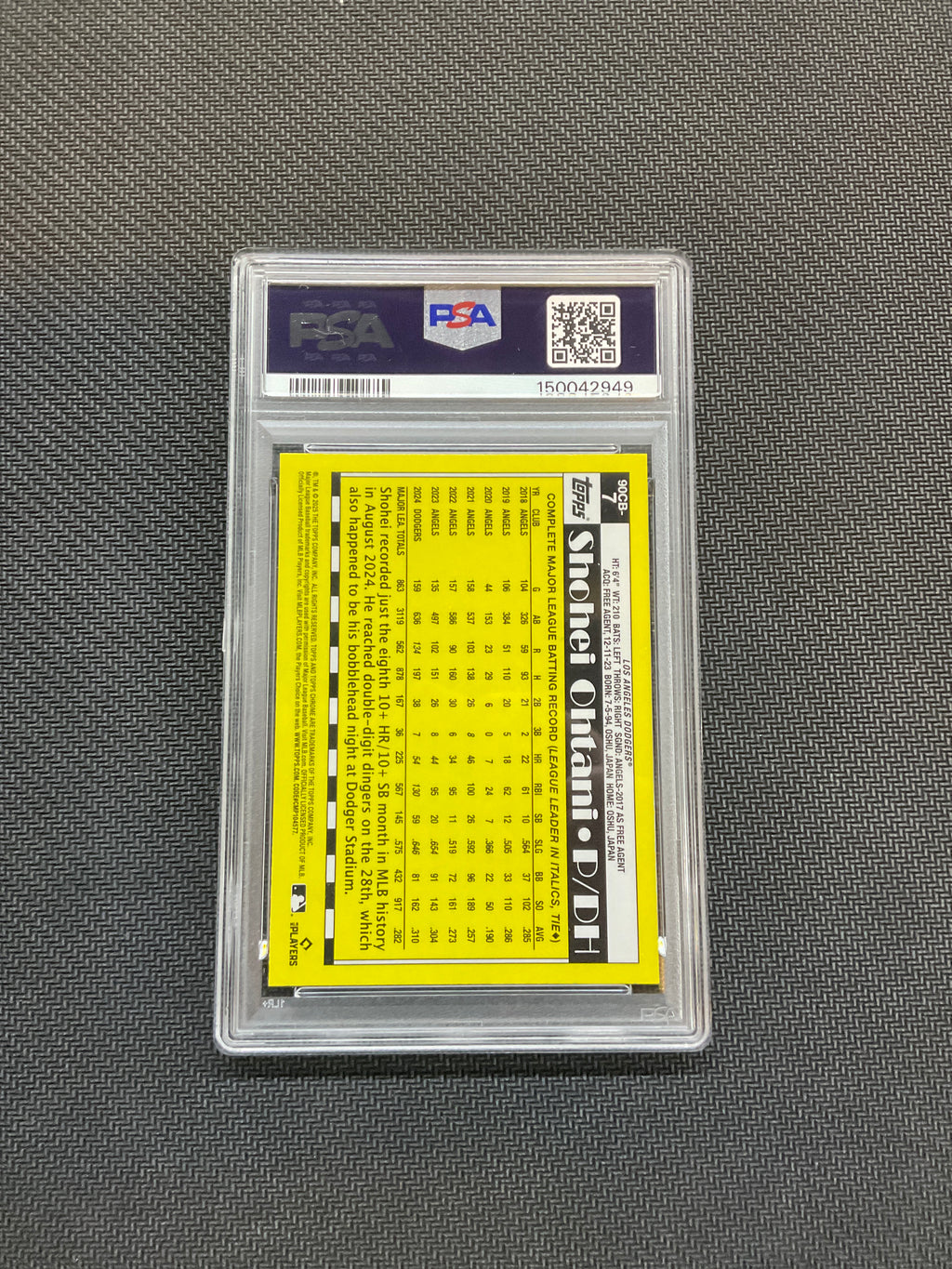 2025 Topps Chrome Shohei Ohtani 1990 PSA 8 Dodgers