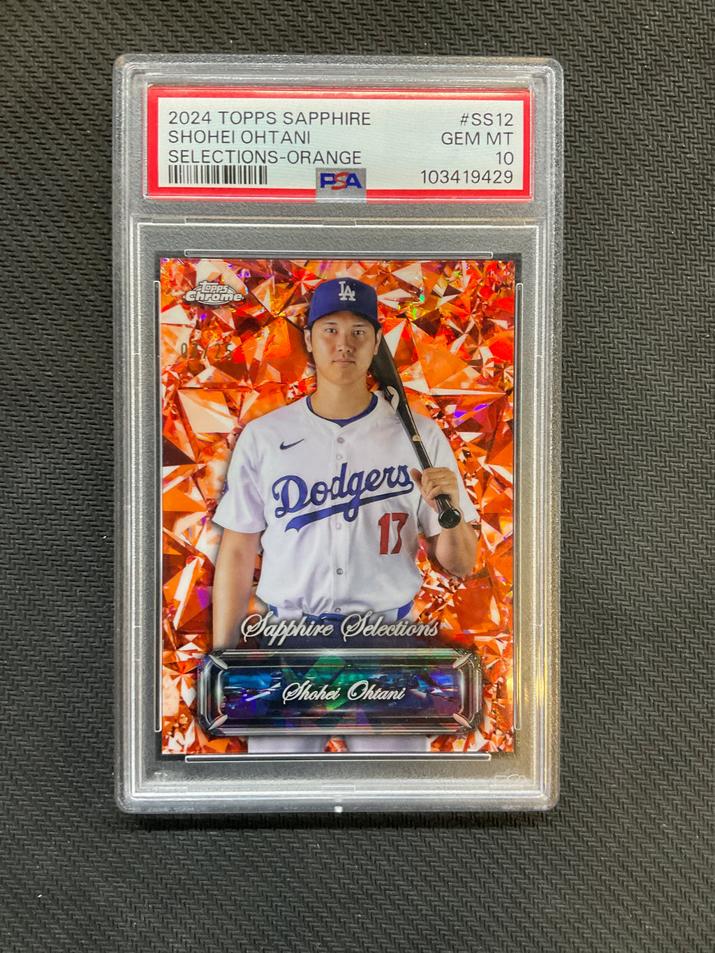 2024 Topps Chrome Sapphire Shohei Ohtani Selections Orange /25 PSA 10 Dodgers