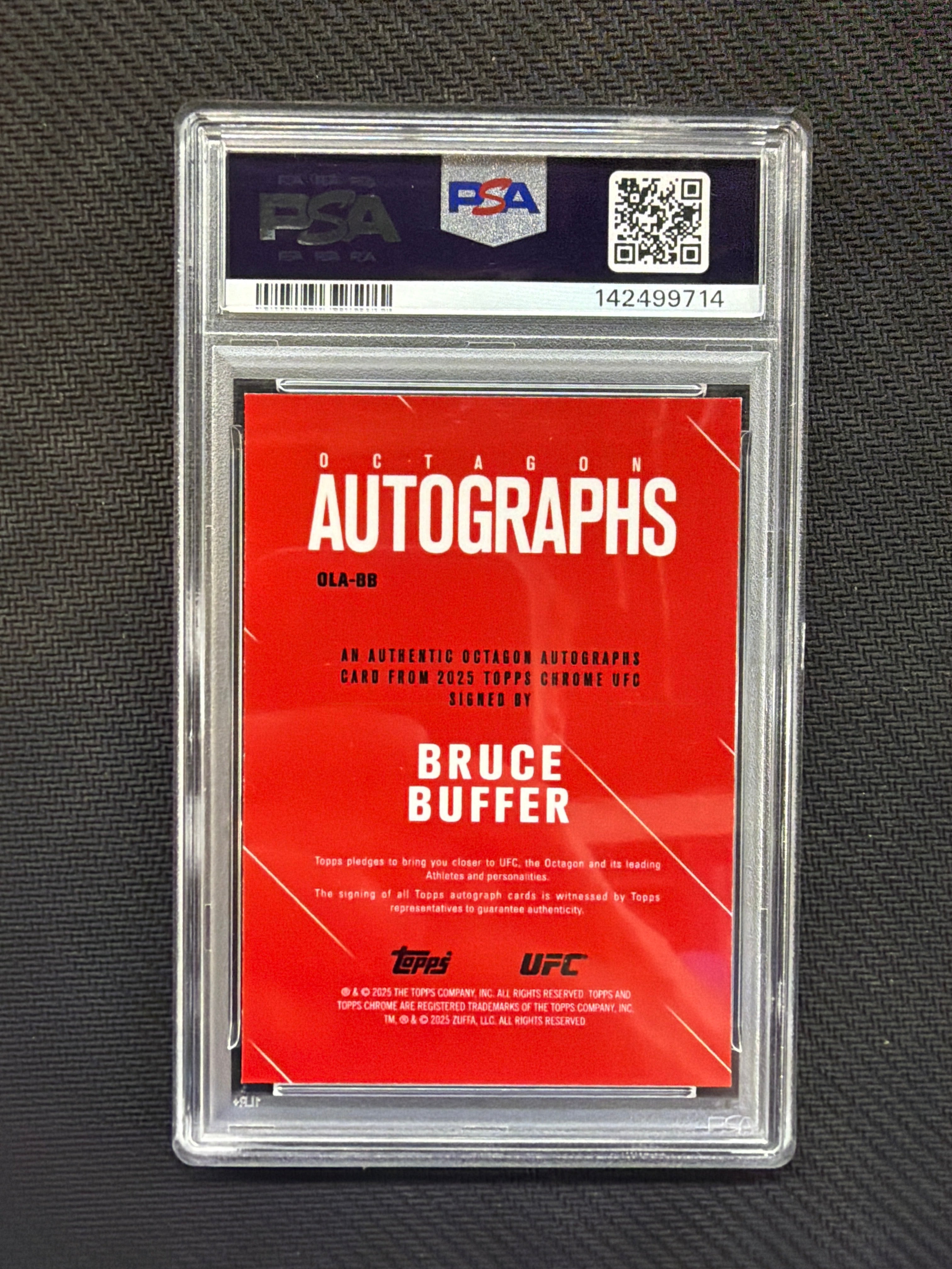 2025 Topps Chrome UFC Bruce Buffer Auto /50 Gold PSA 9