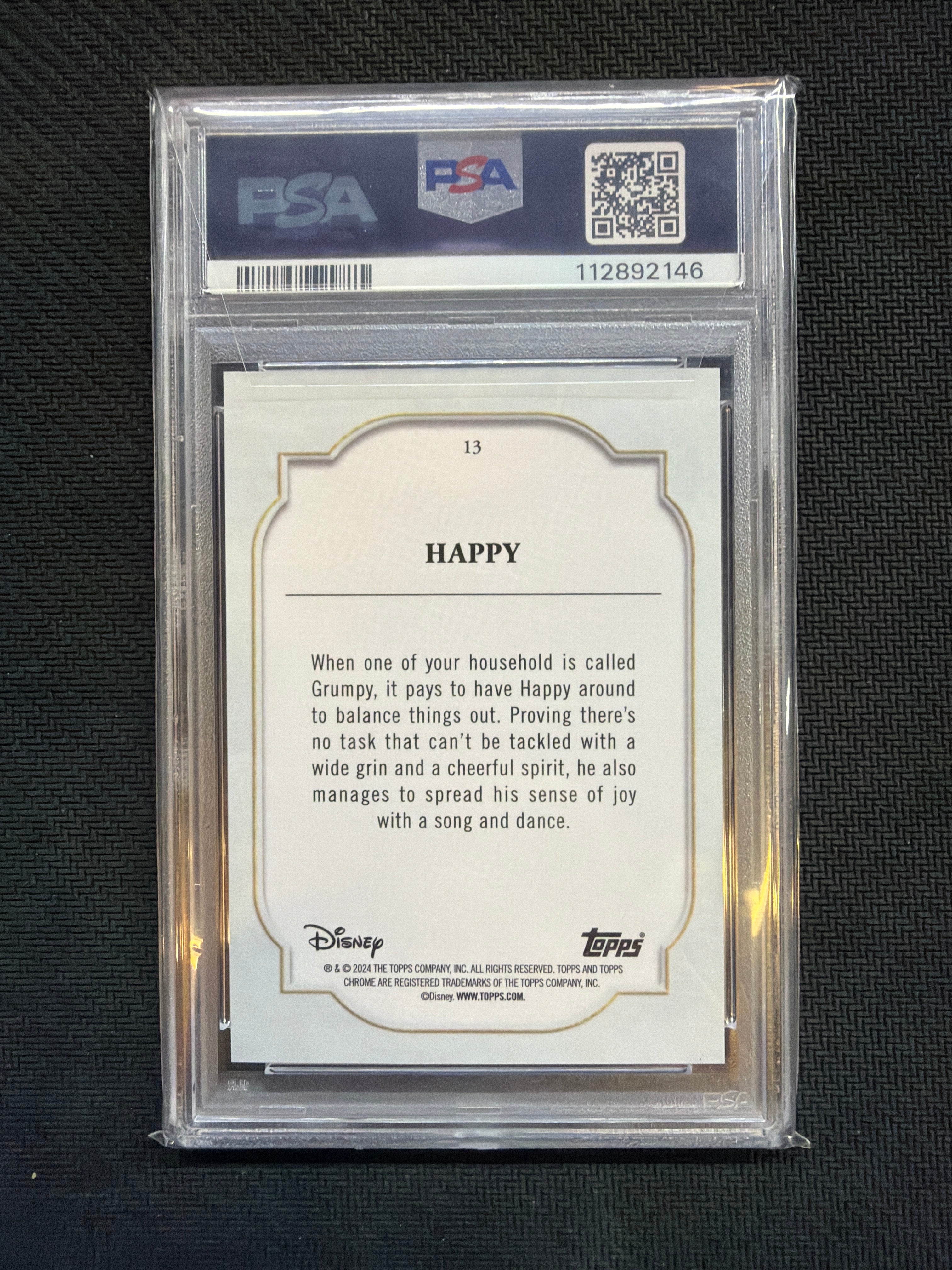 2024 Topps Chrome Disney Happy Purple & Green /150 PSA 9