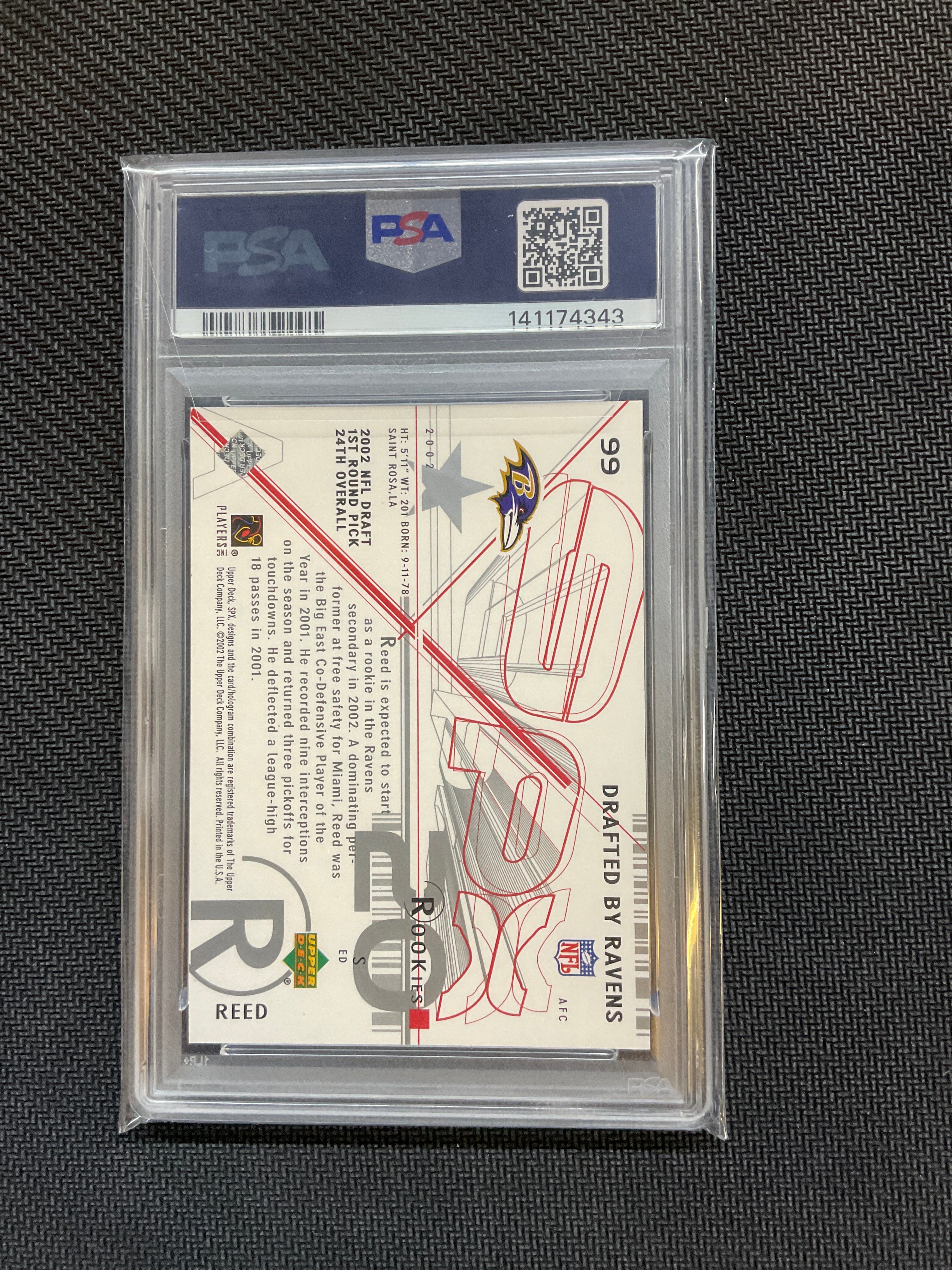 2002 SPx Ed Reed ROokie PSA 8 /1500 Ravens