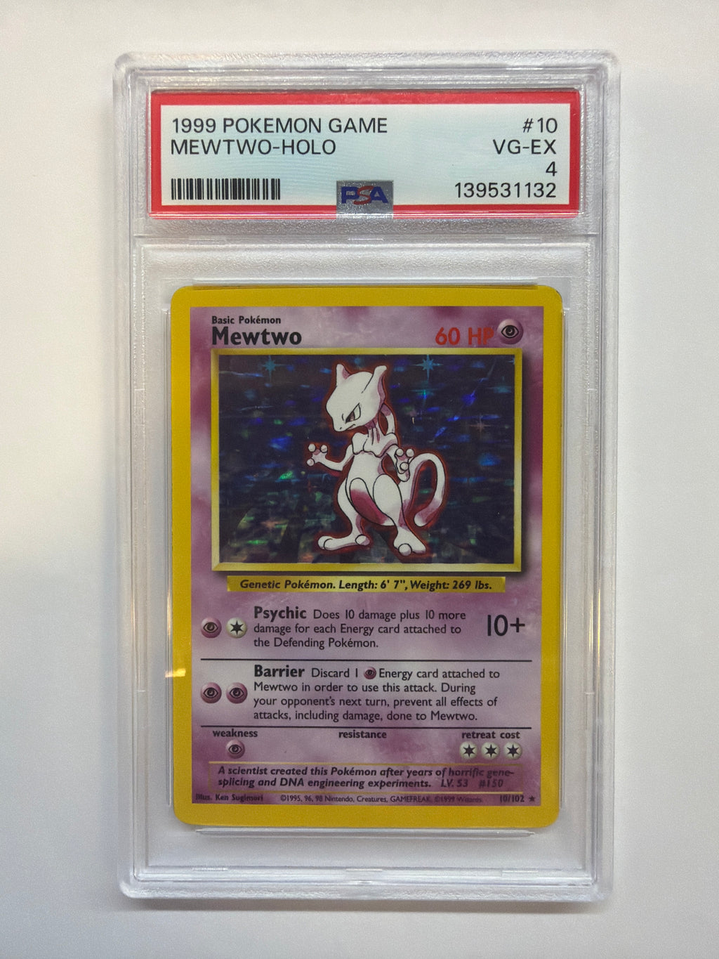 1999 Mewtwo Holo Unlimited 10 PSA 4