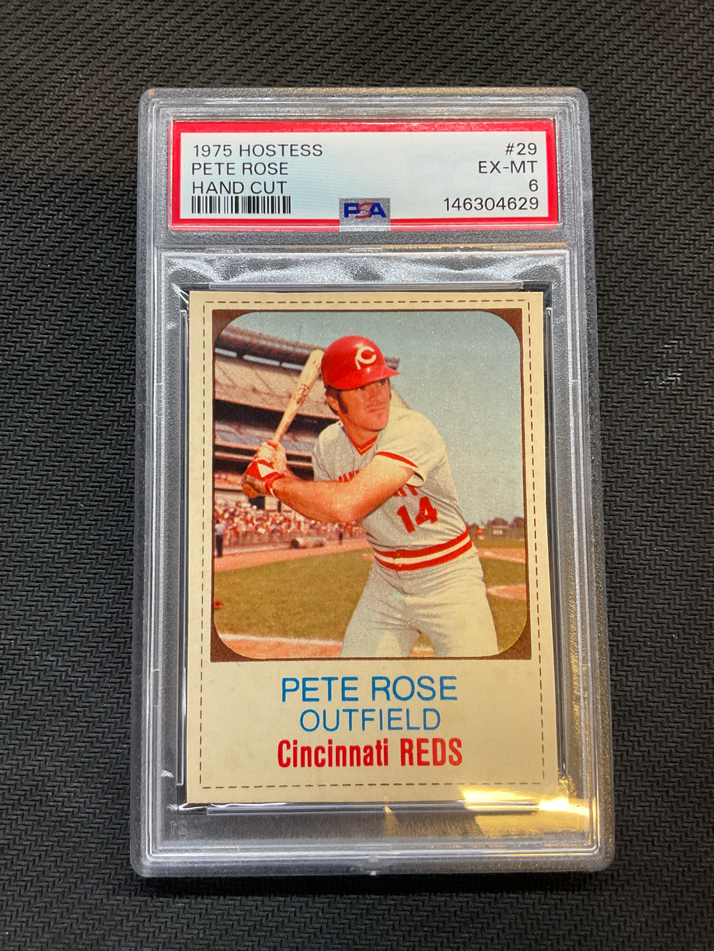 1975 Hostess Pete Rose Hand Cut #29 PSA 6 Reds
