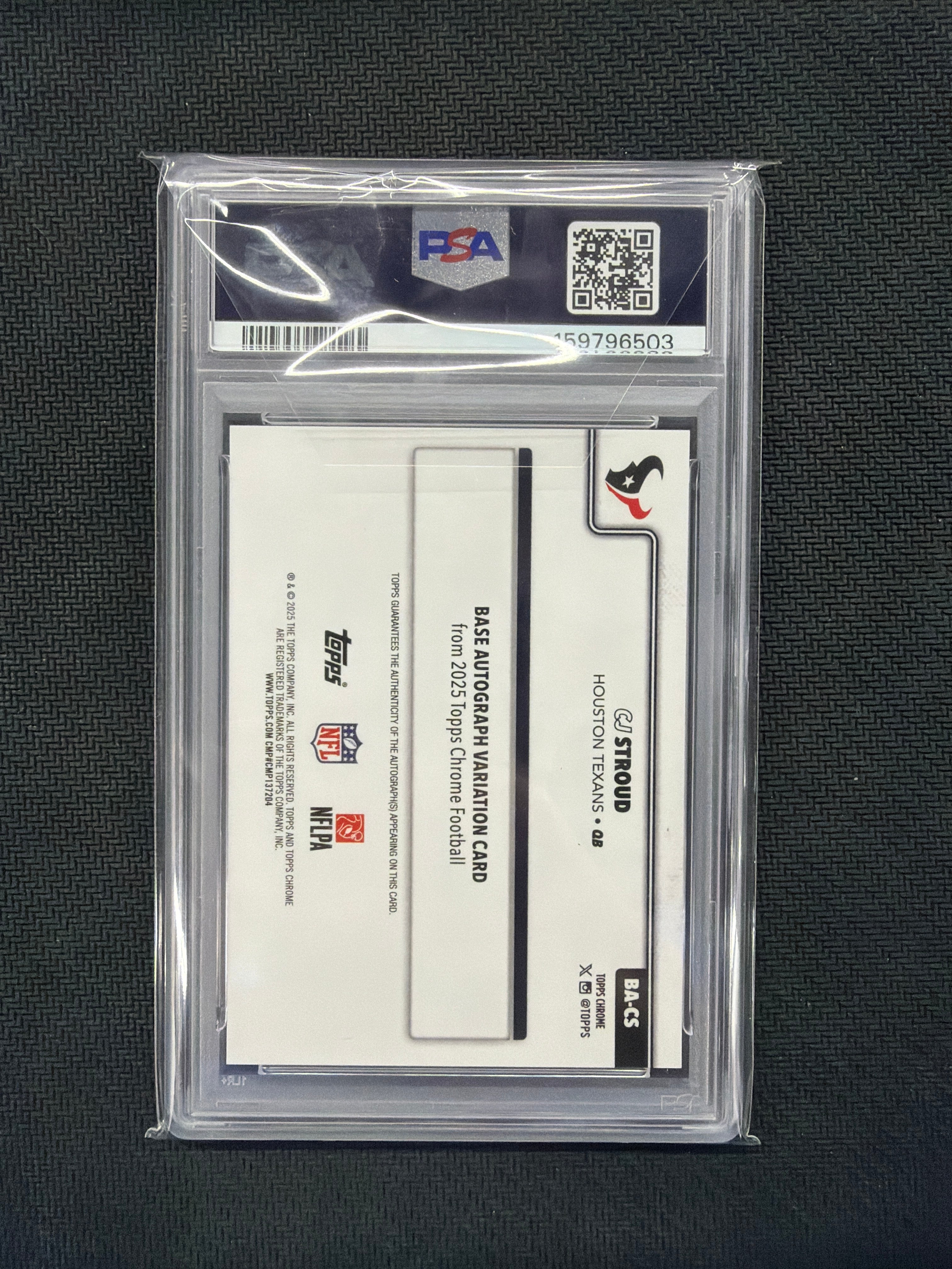 2025 Topps Chrome CJ Stroud Auto Black Lava PSA 8