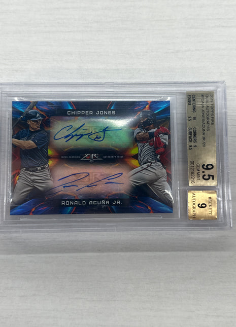 2019 Topps Fire Chipper Jones Ronald Acuna Jr Auto BGS 9.5/9
