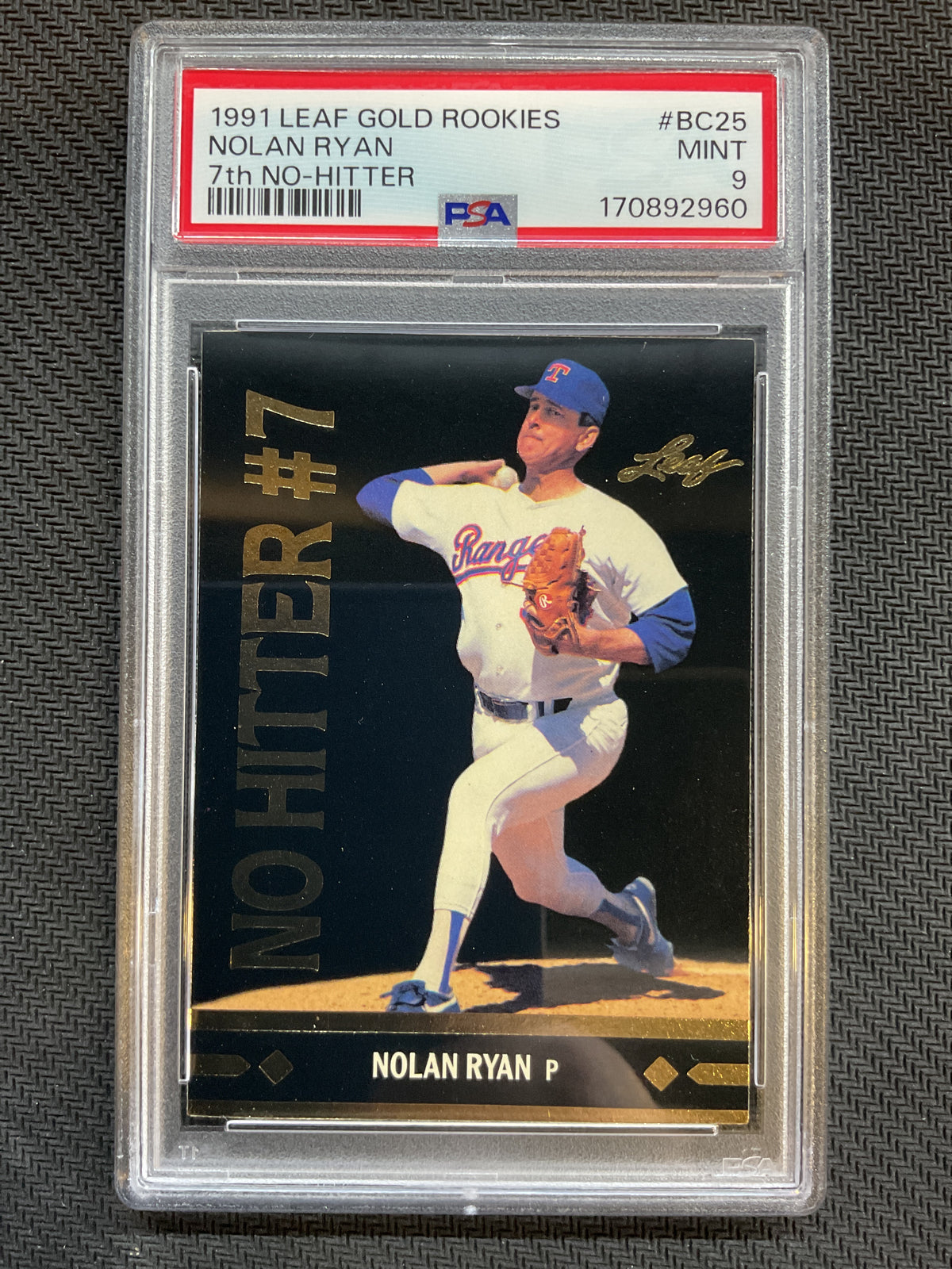 1991 Leaf Gold Rookies #BC25 Nolan Ryan PSA 9