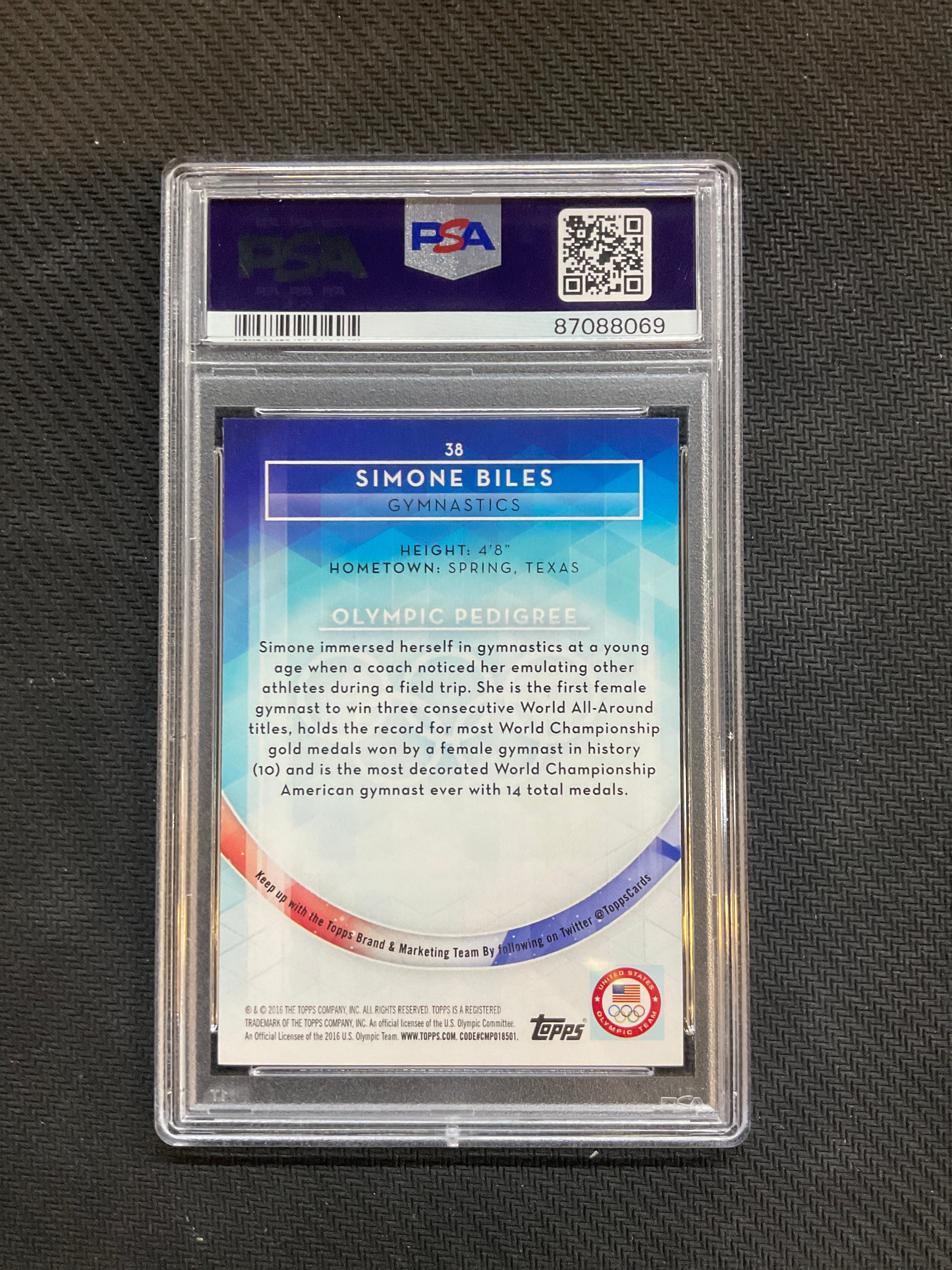 2016 Topps US Olympic Simone Biles Rookie #38 PSA 9 069