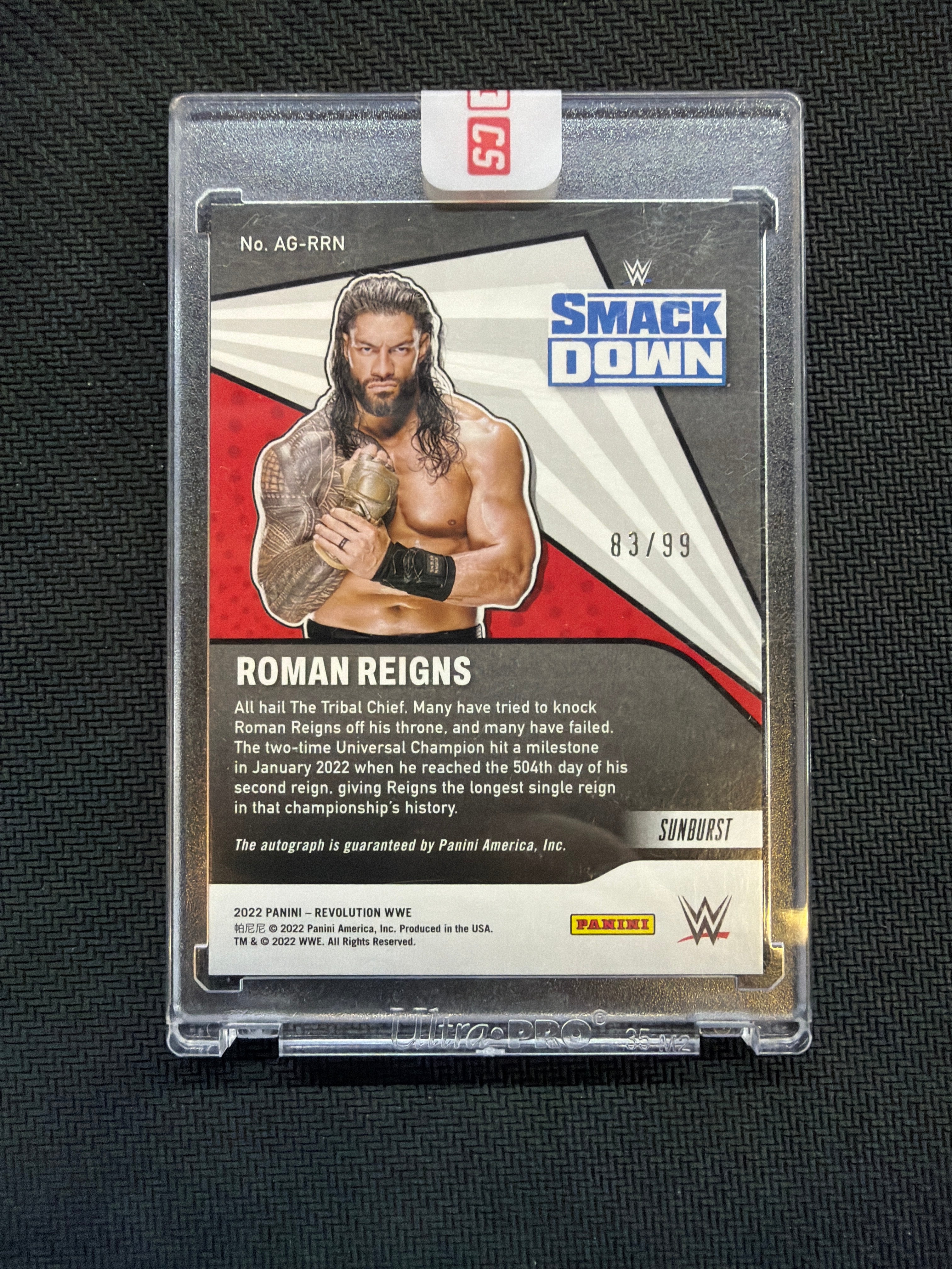 2022 Revolution Roman Reigns Sunburst Auto /99 WWE