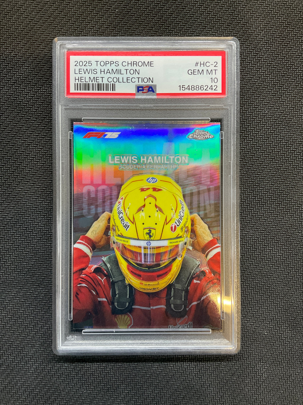 2025 Topps Chrome F1 Lewis Hamilton Helmet Collection PSA 10