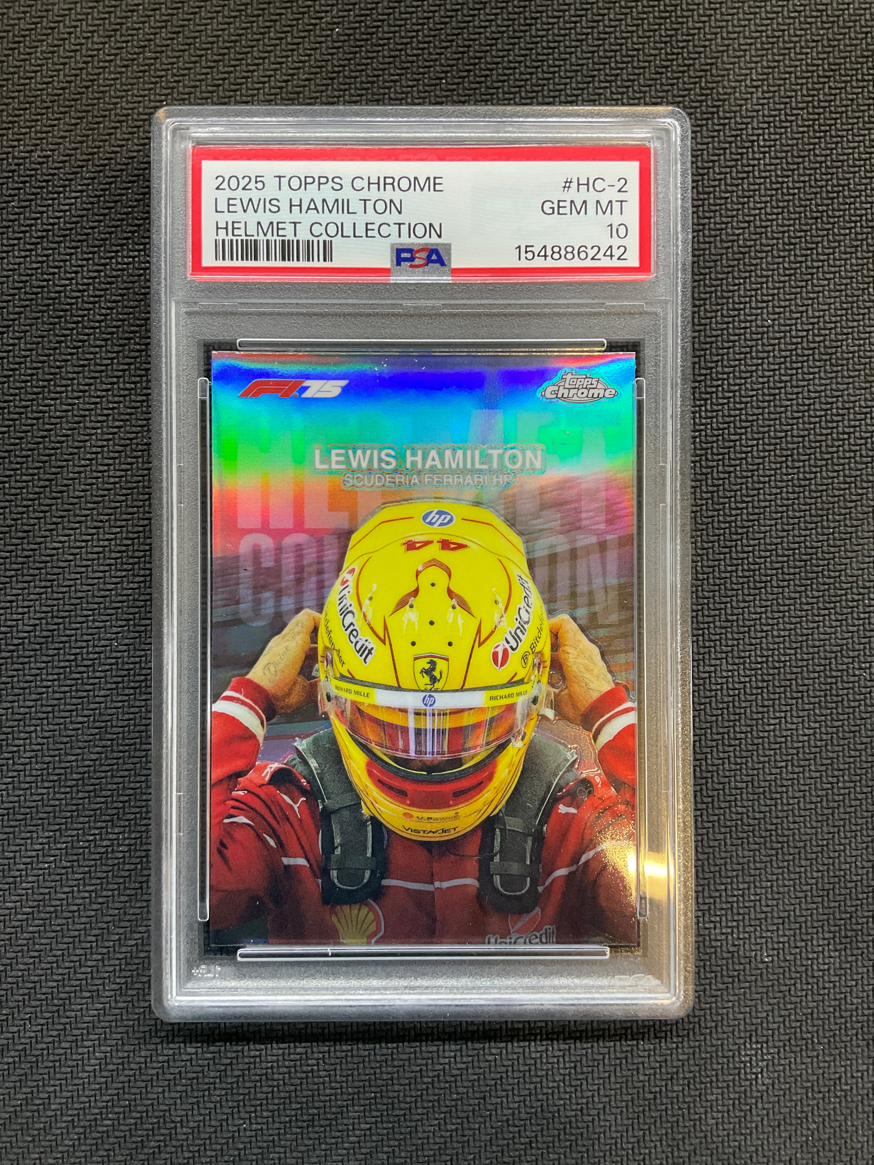 2025 Topps Chrome F1 Lewis Hamilton Helmet Collection PSA 10