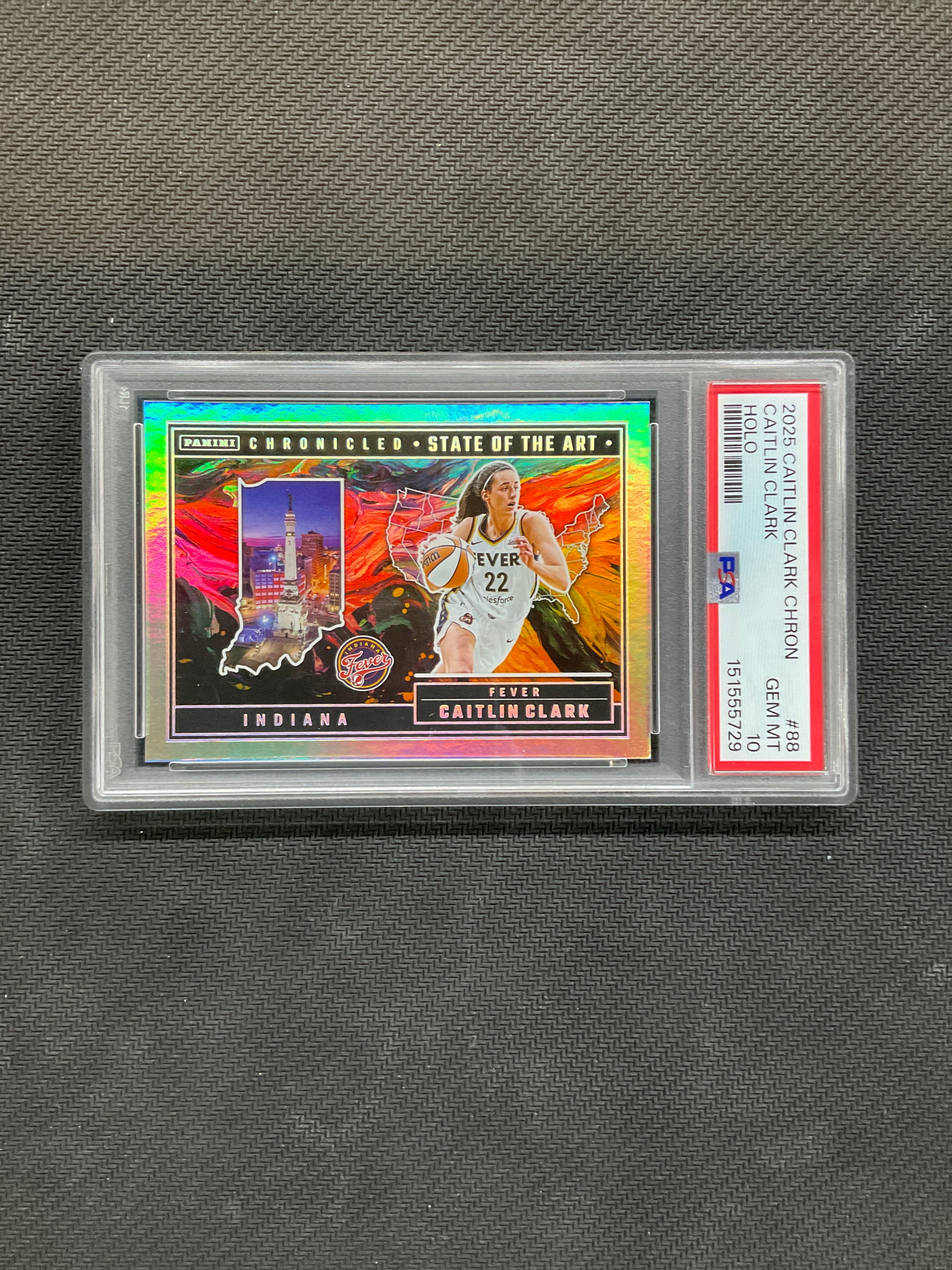 2025 Panini Caitlin Clark Chronicles Holo #88 State Of Art PSA 10 729