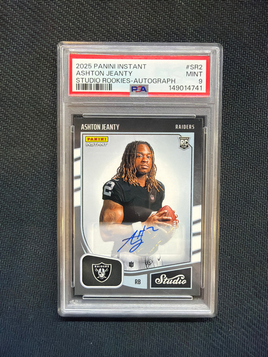 2025 Panini Instant Ashton Jeanty Rookie Auto PSA 9 Raiders /99 741