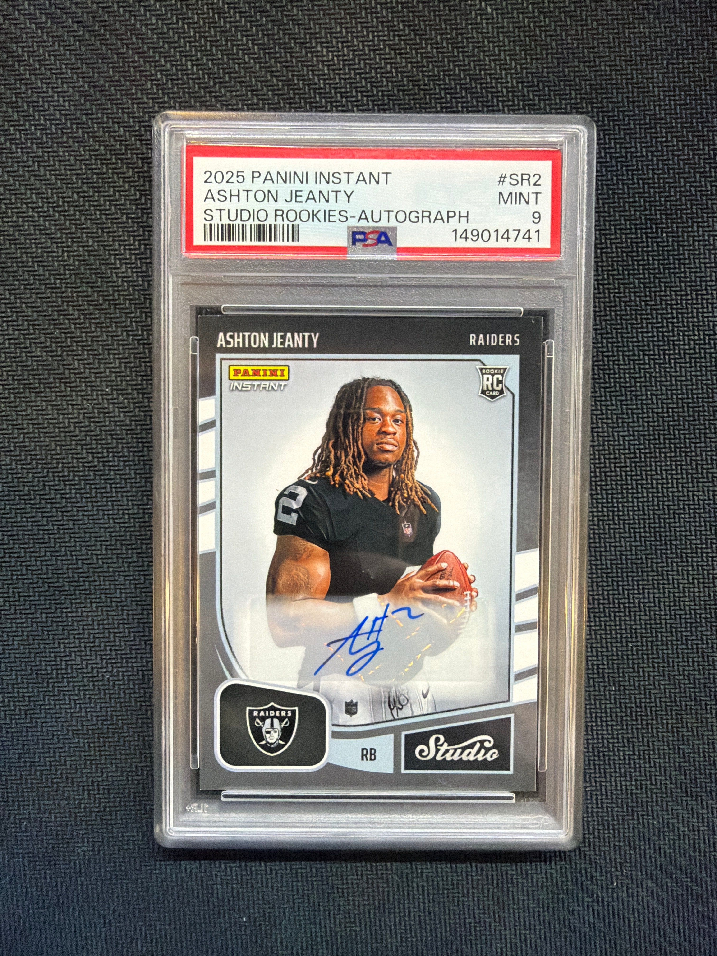 2025 Panini Instant Ashton Jeanty Rookie Auto PSA 9 Raiders /99 741