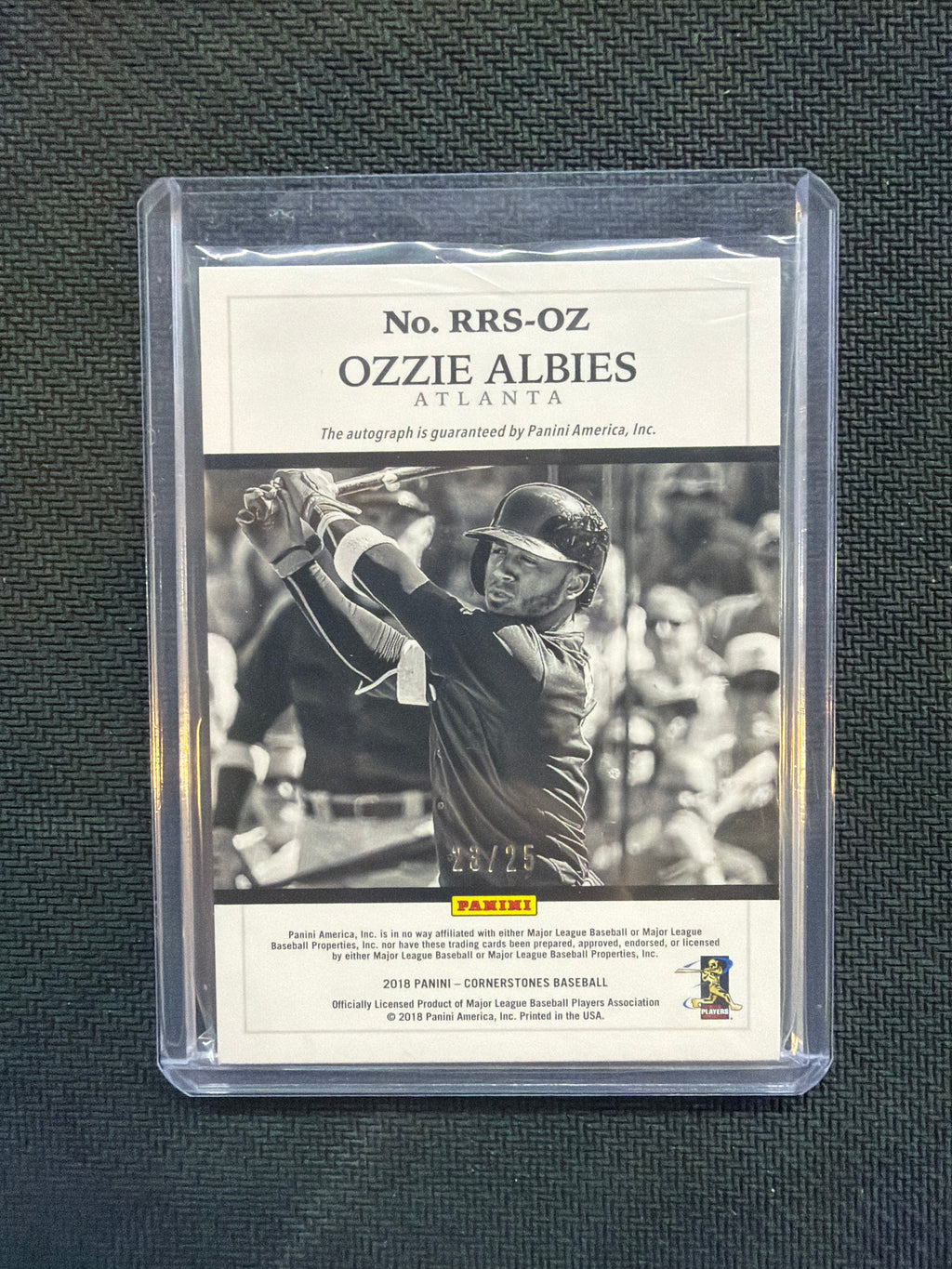 2018 Panini Cornerstones Ozzie Albies Auto /25 Braves