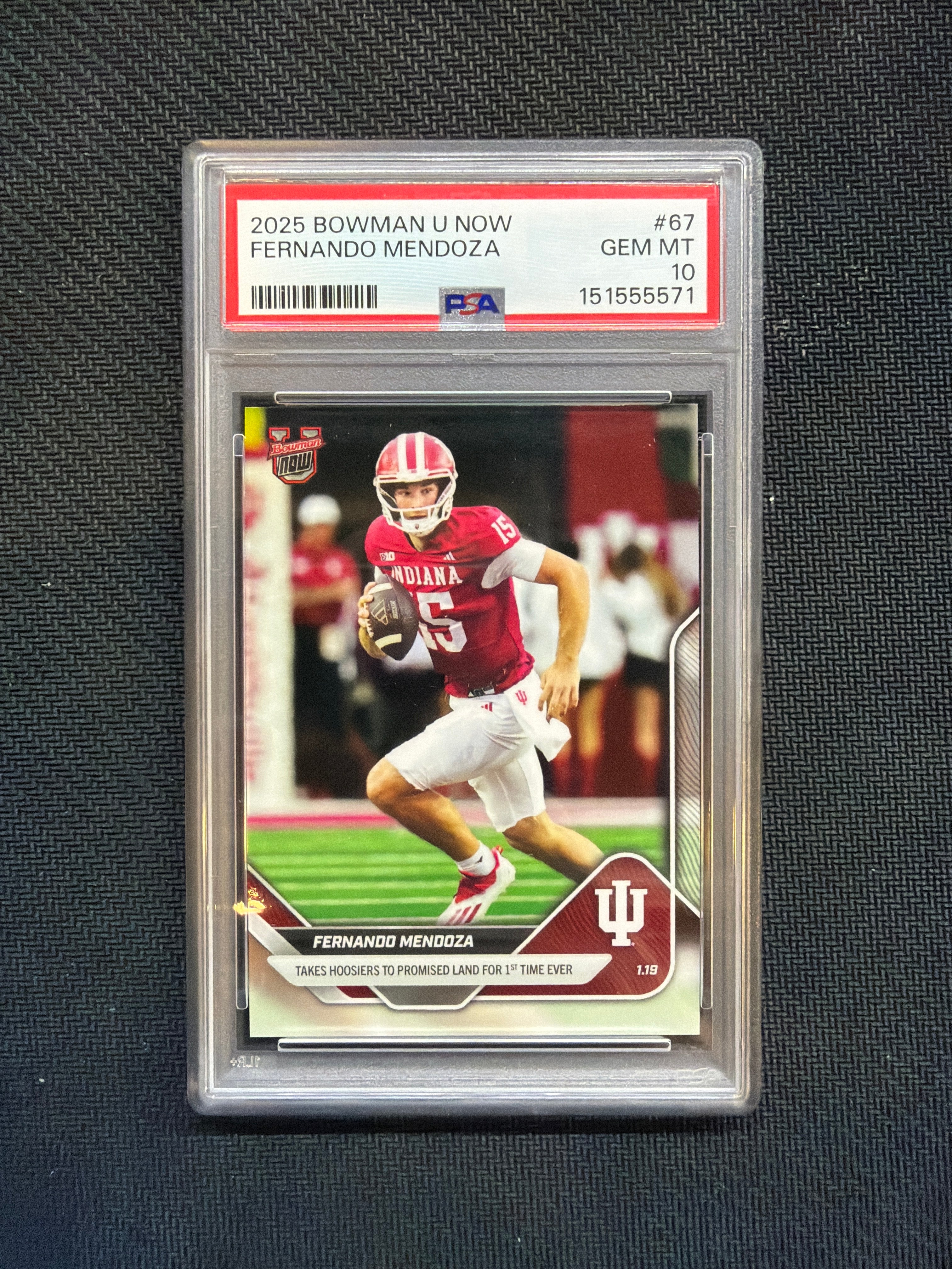 2025 Bowman U Now Fernando Mendoza Rookie #67 PSA 10 Indiana 571